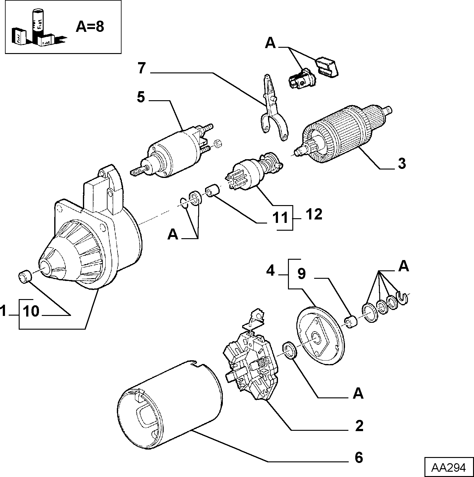 FIAT 9936616 - Втулка, вал стартера parts5.com