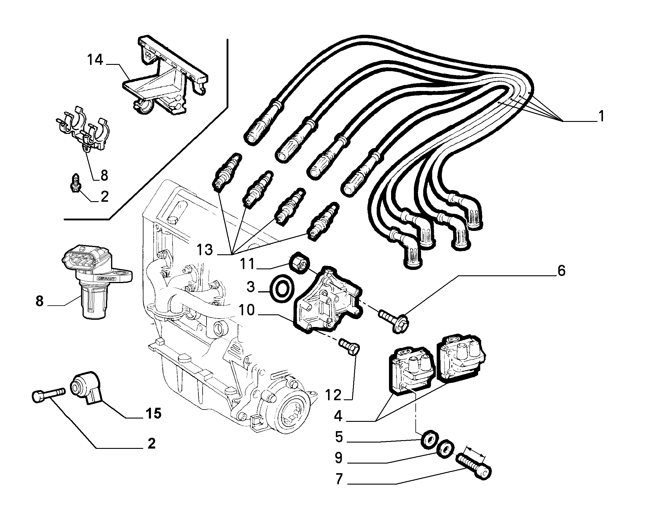 Abarth 46798368 - Датчик импульсов, коленвал parts5.com