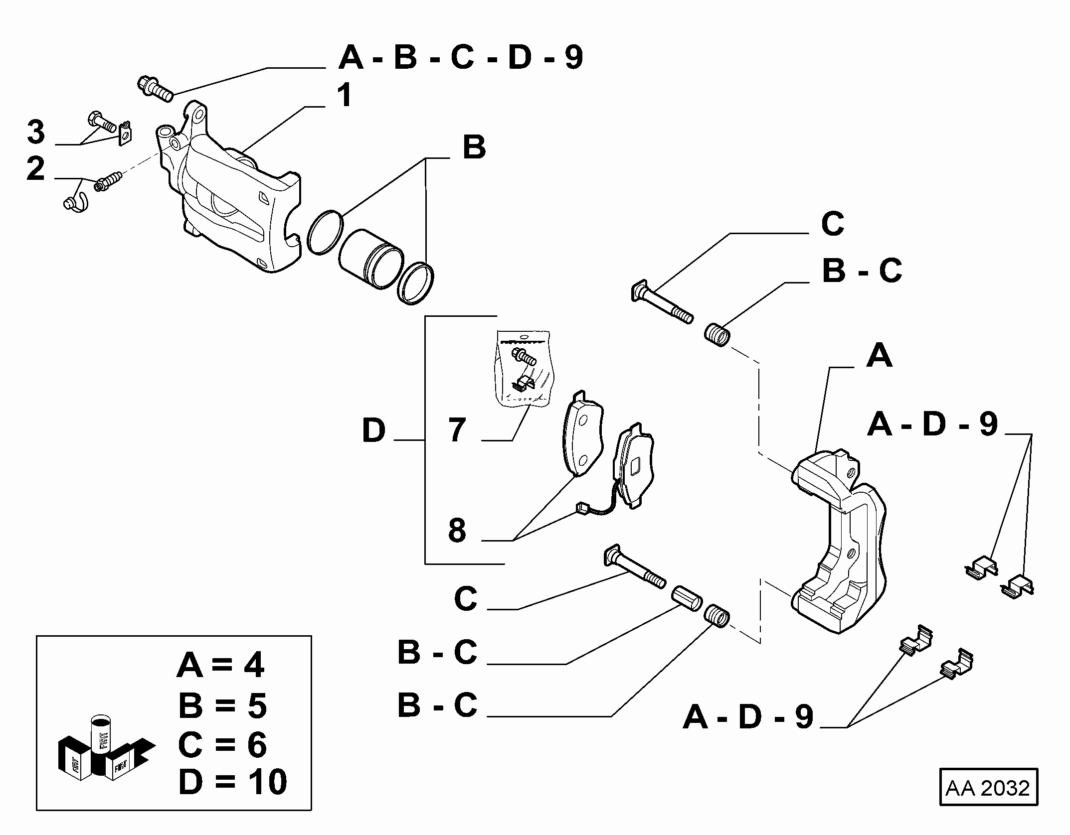 FIAT 71772224 - Тормозные колодки, дисковые, комплект parts5.com