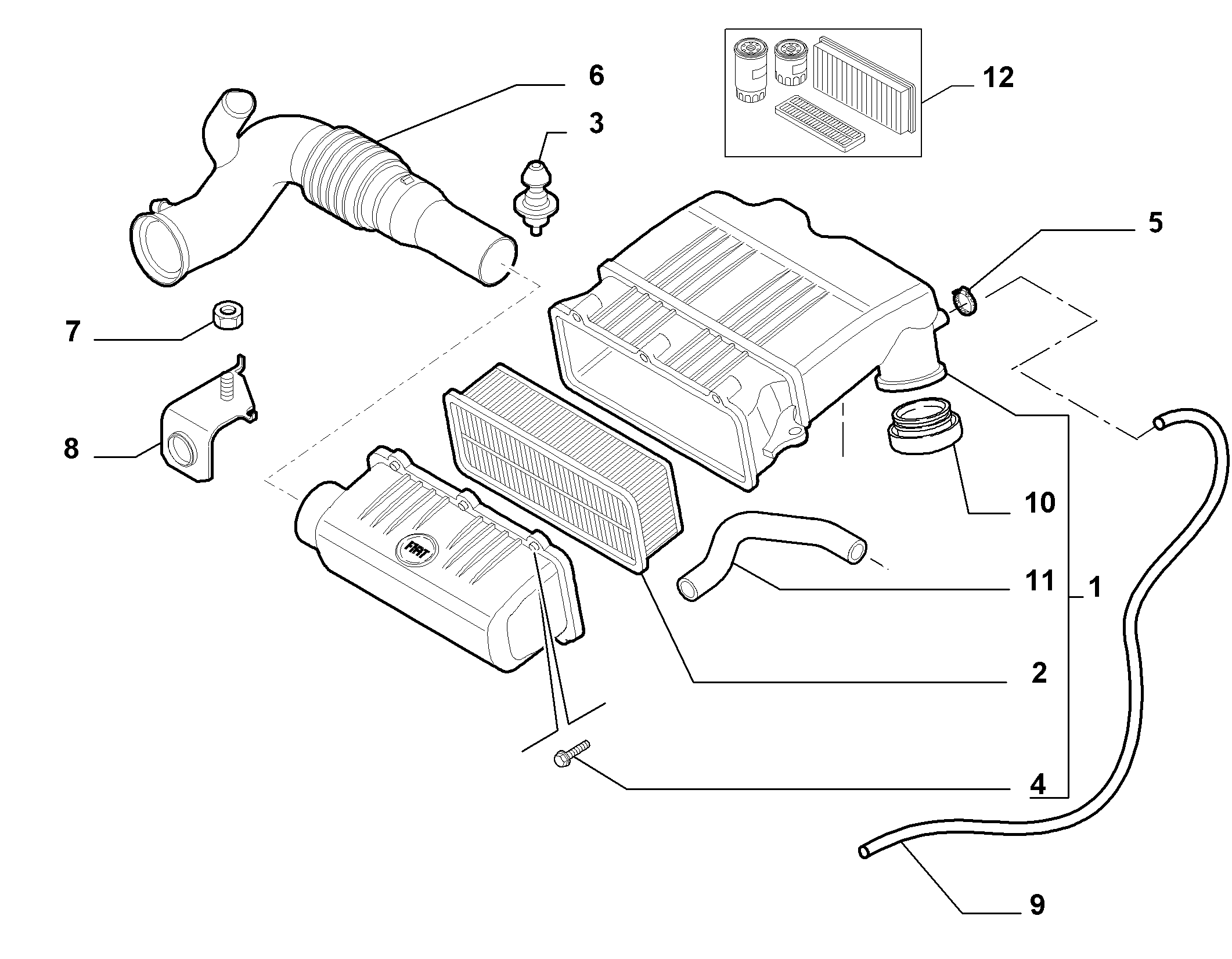 FIAT 51775326 - Воздушный фильтр parts5.com