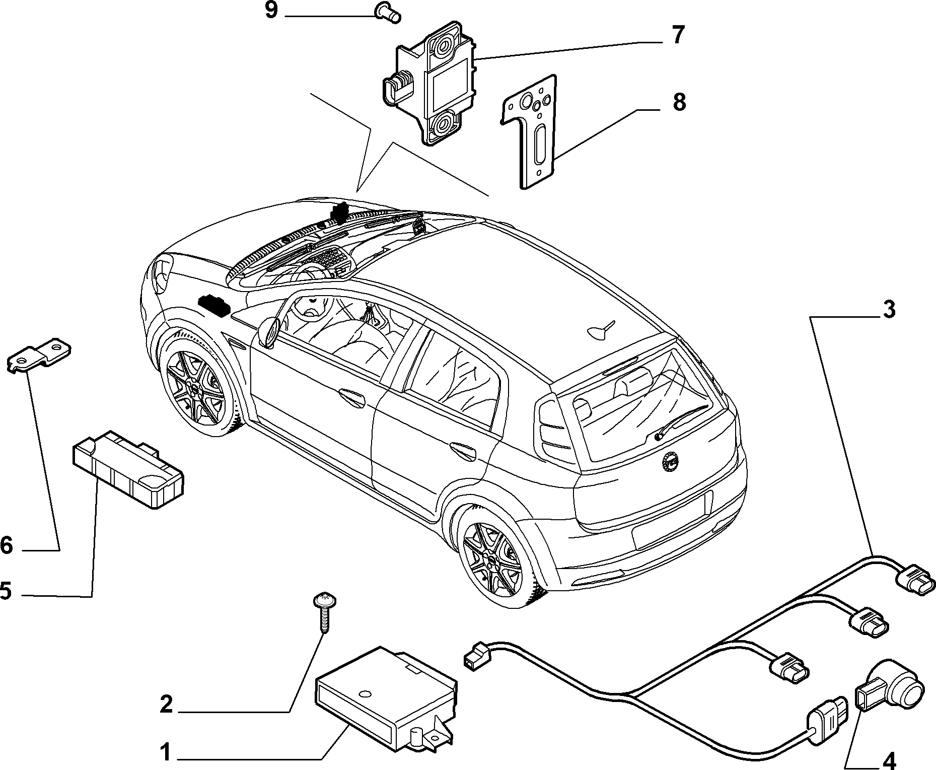 Abarth 71748668 - Sensor, parking assist parts5.com