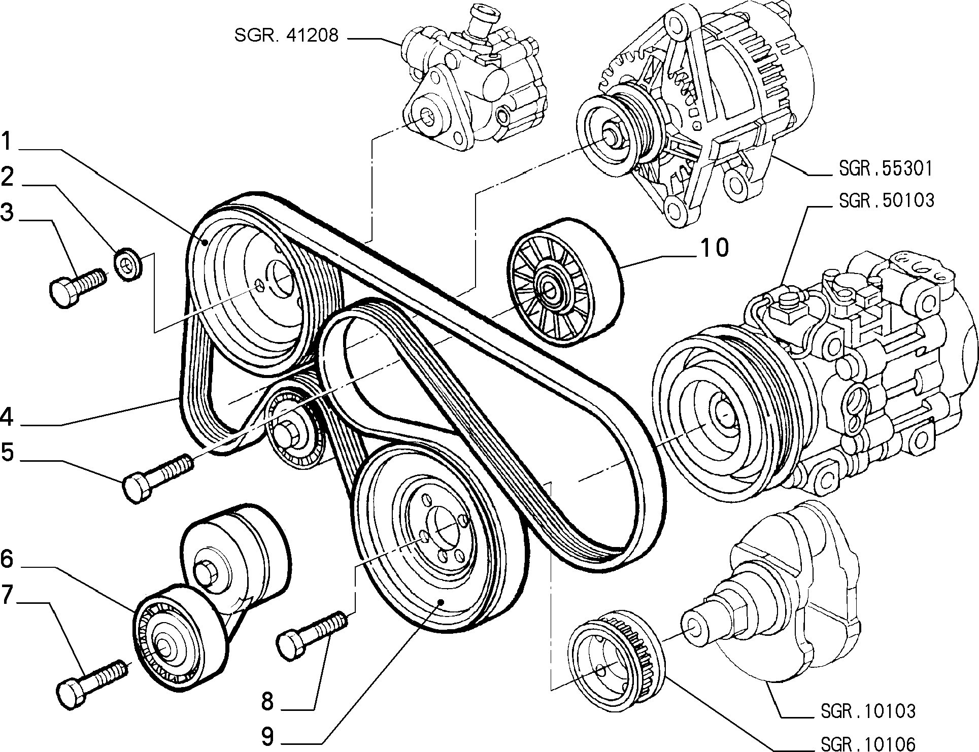 Lancia 60610908 - Направляющий ролик, поликлиновый ремень parts5.com