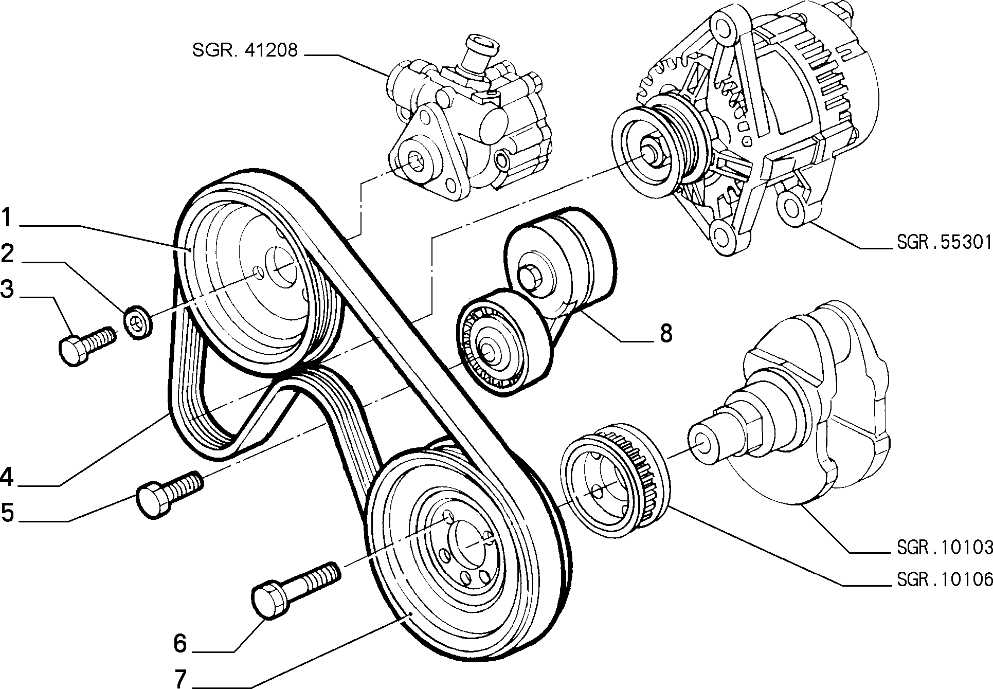 FIAT 71753677 - V-Ribbed Belt parts5.com