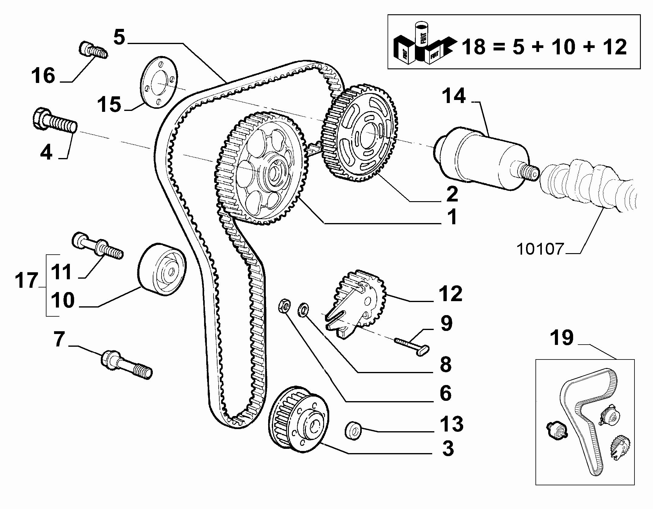 Lancia 60652477 - Натяжной ролик, ремень ГРМ parts5.com