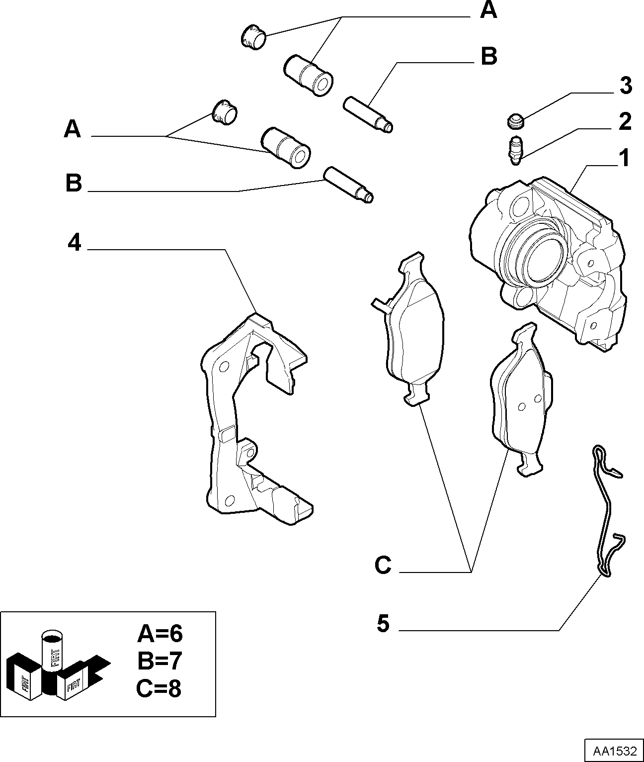 FIAT 71772211 - Тормозные колодки, дисковые, комплект parts5.com