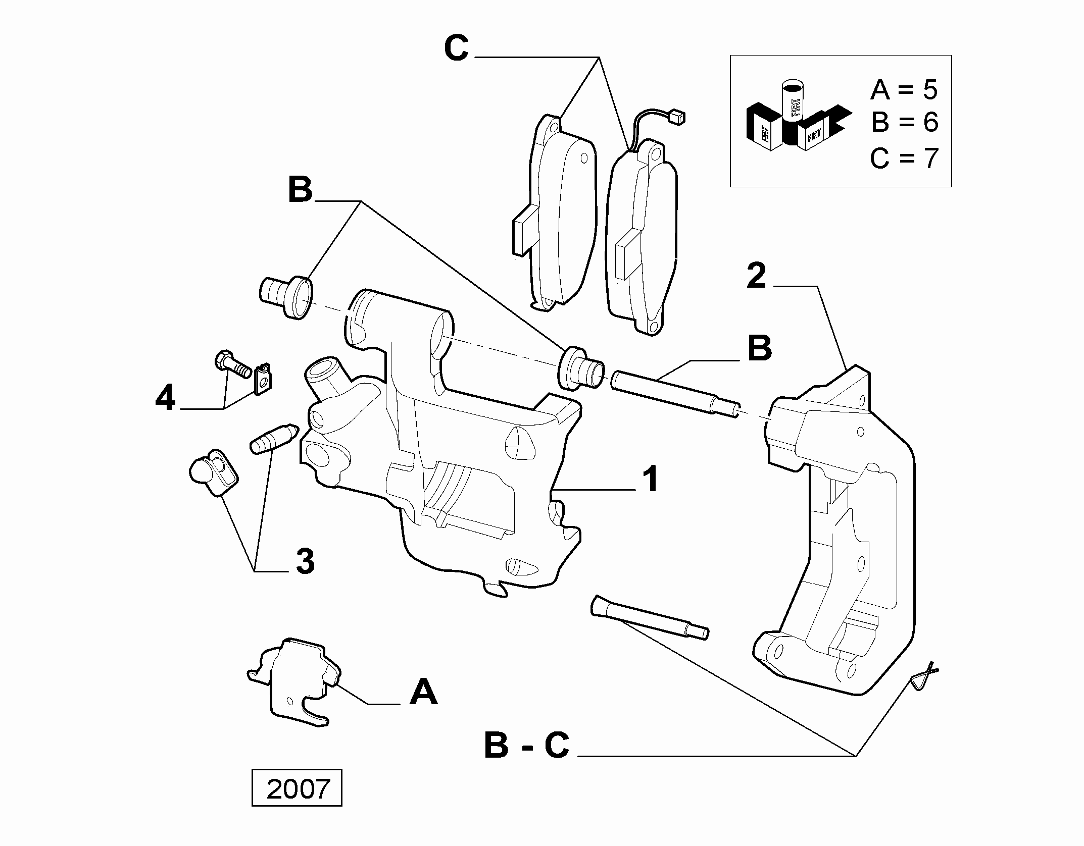 FIAT 77365816 - Тормозные колодки, дисковые, комплект parts5.com