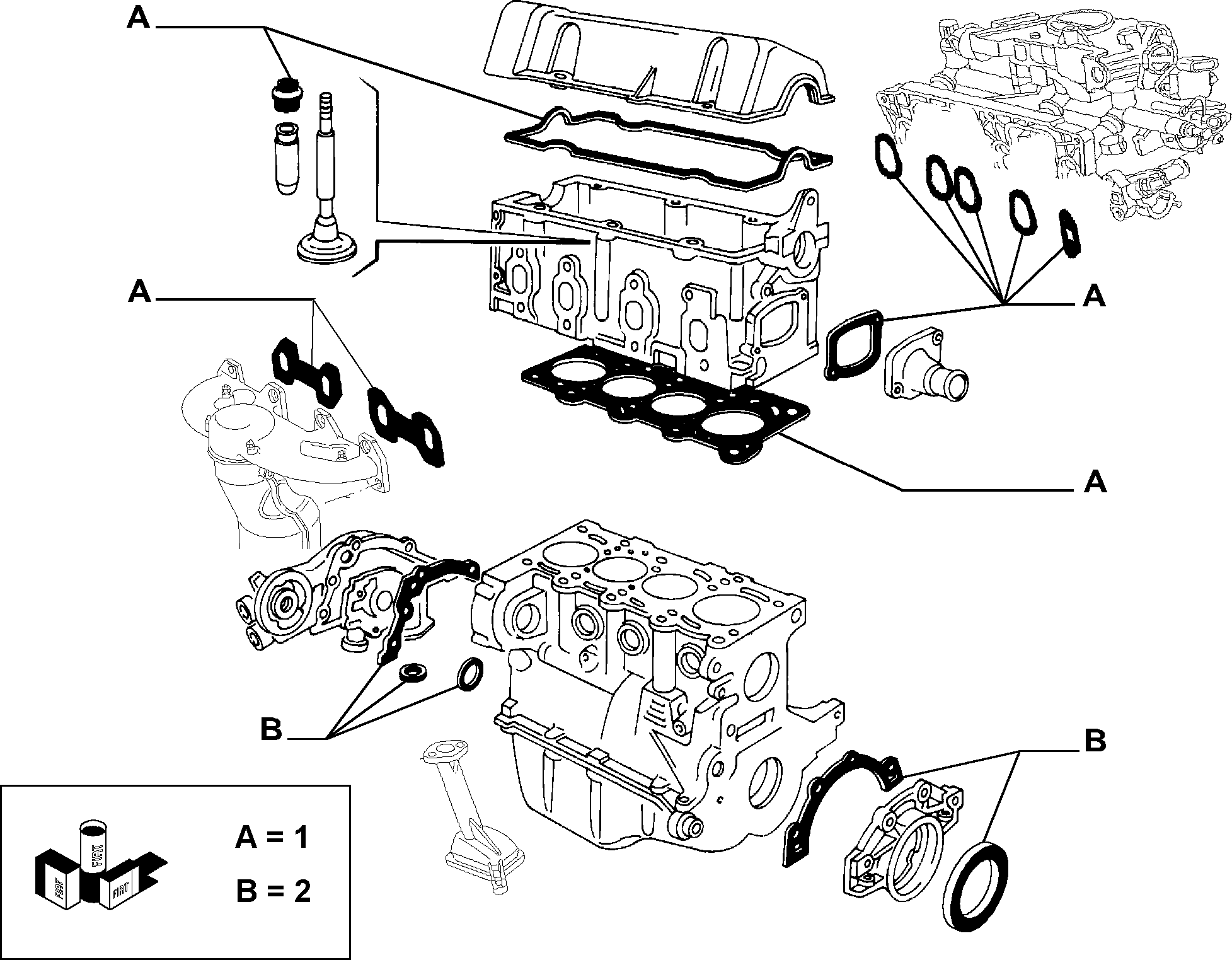 FIAT 71736317 - Gasket Set, crank case parts5.com