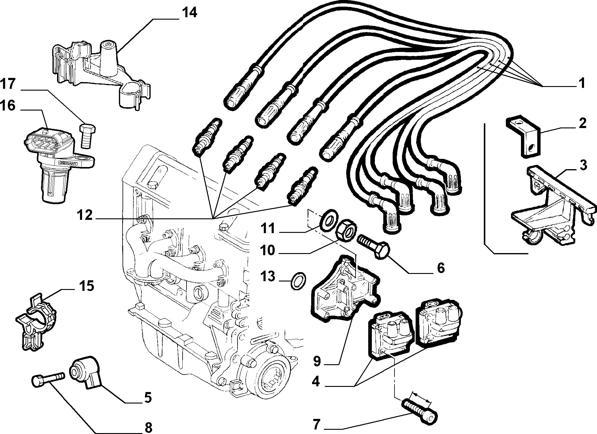 Lancia 46798367 - Датчик импульсов, коленвал parts5.com