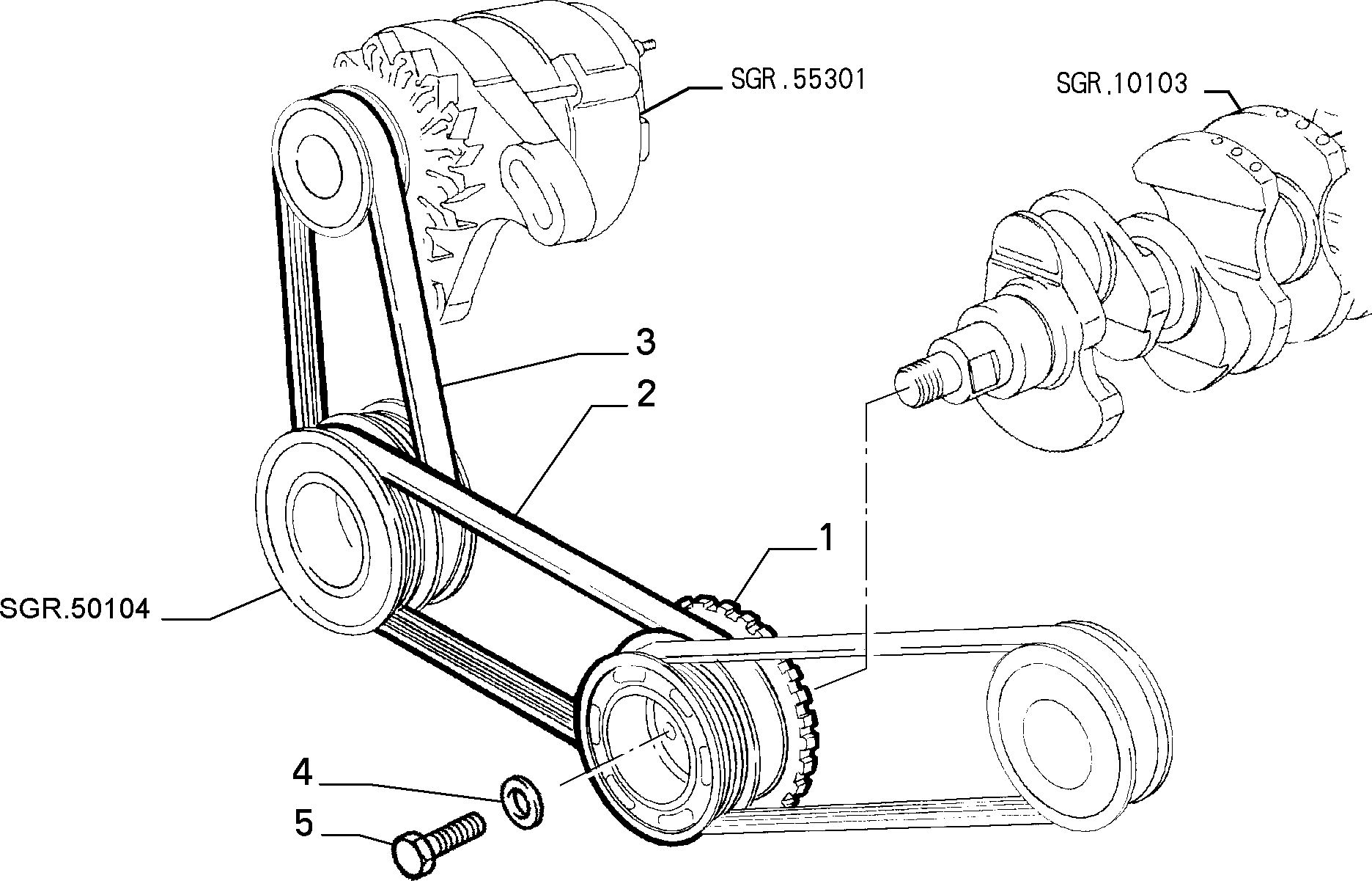 FIAT 46517850 - V-Ribbed Belt parts5.com