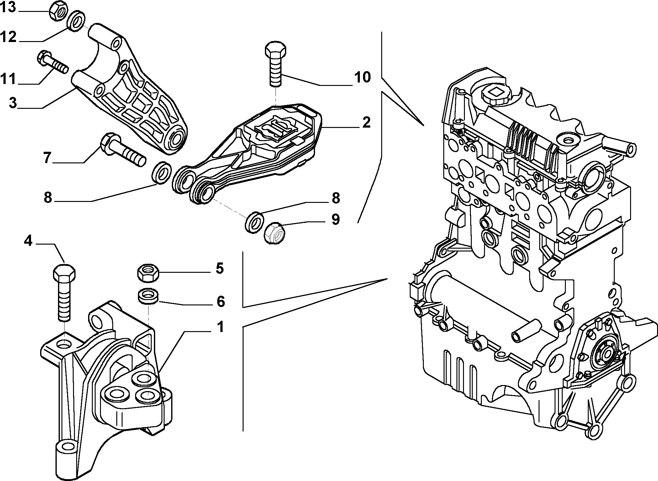 FIAT 15503721 - Ремонтный комплект, рычаг подвески parts5.com