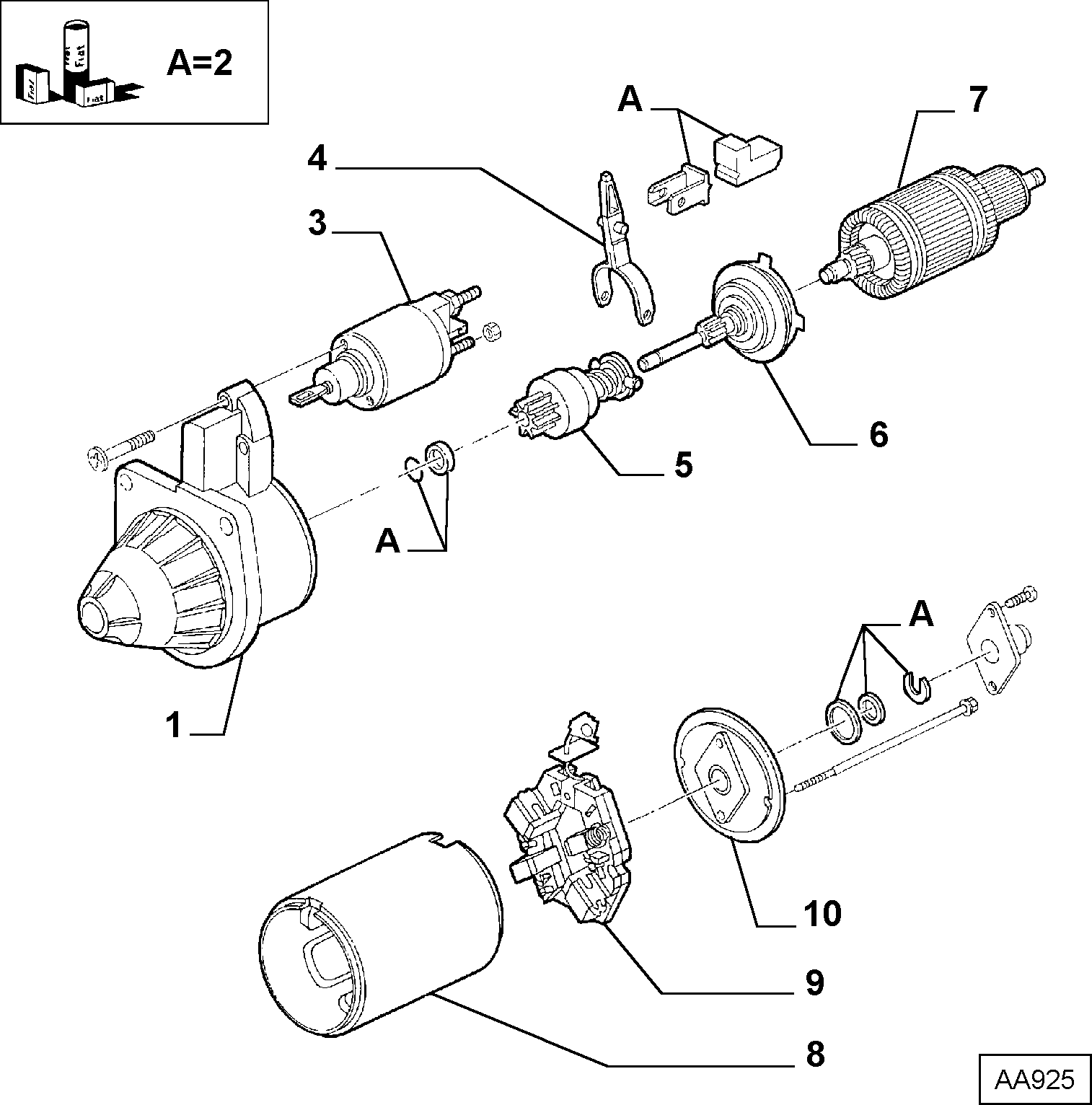 FIAT 9949600 - Подшипник коллектора, стартер parts5.com