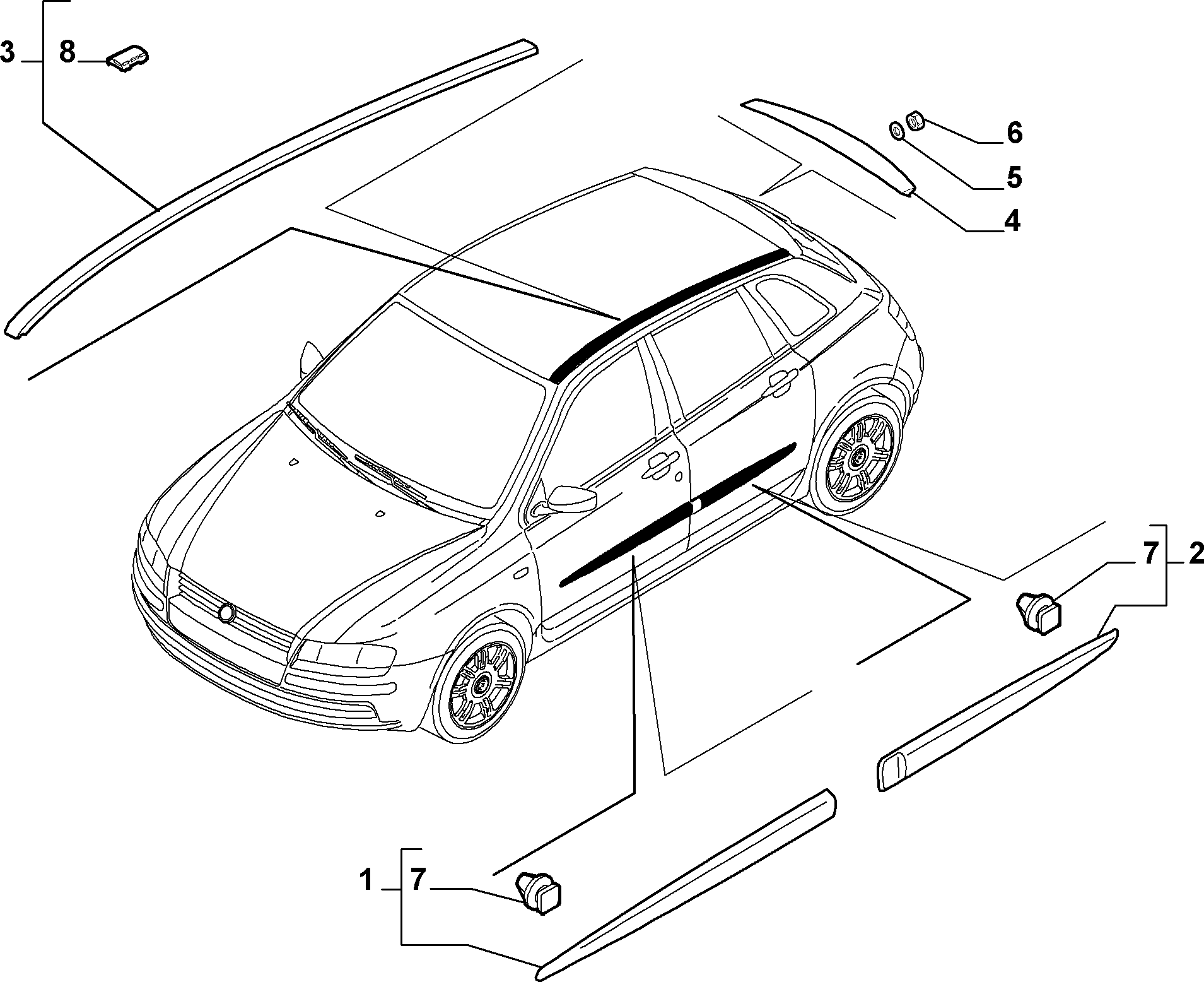 FIAT 71719954 - Зажим, молдинг / защитная накладка parts5.com