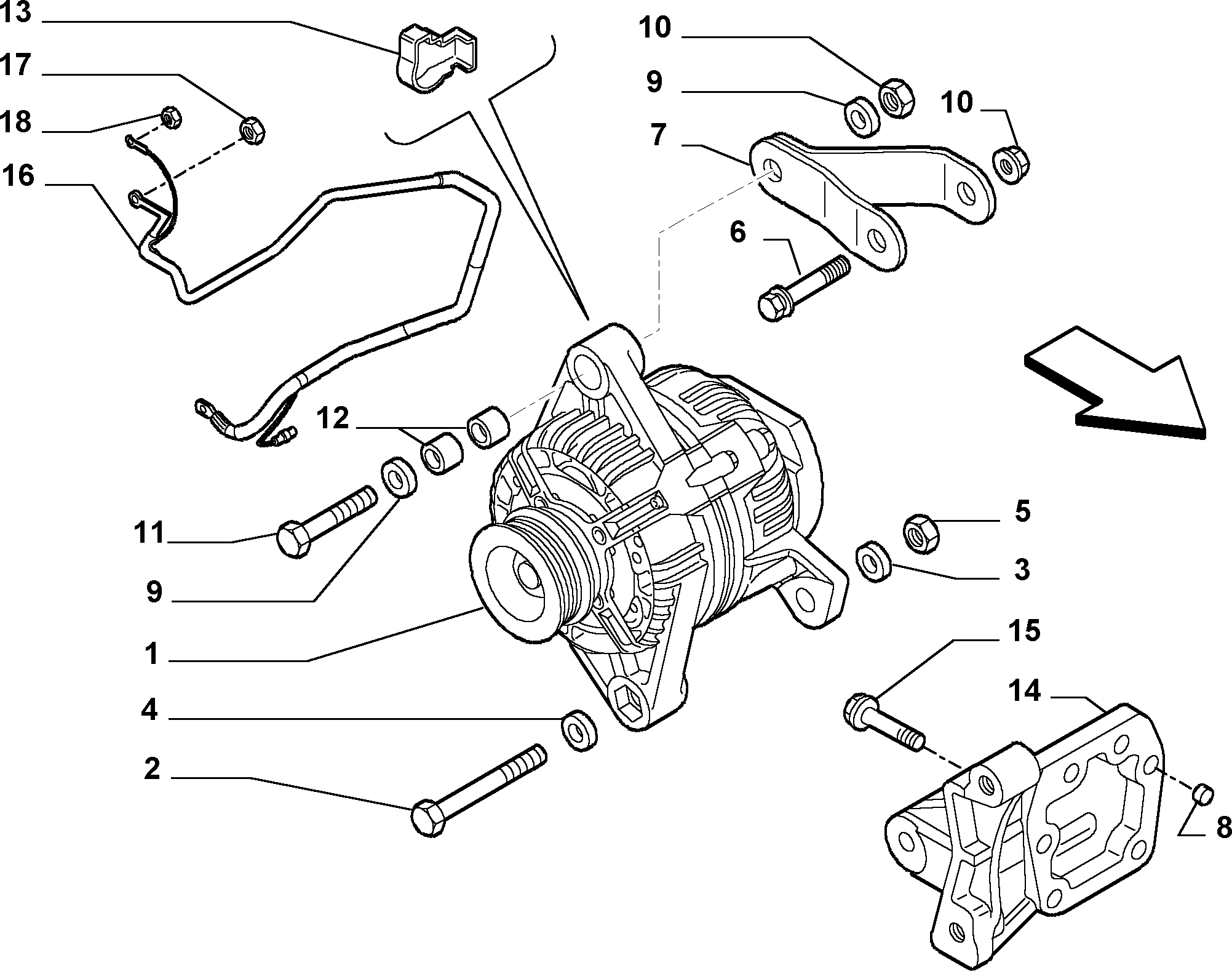 FIAT 46532667 - Генератор parts5.com