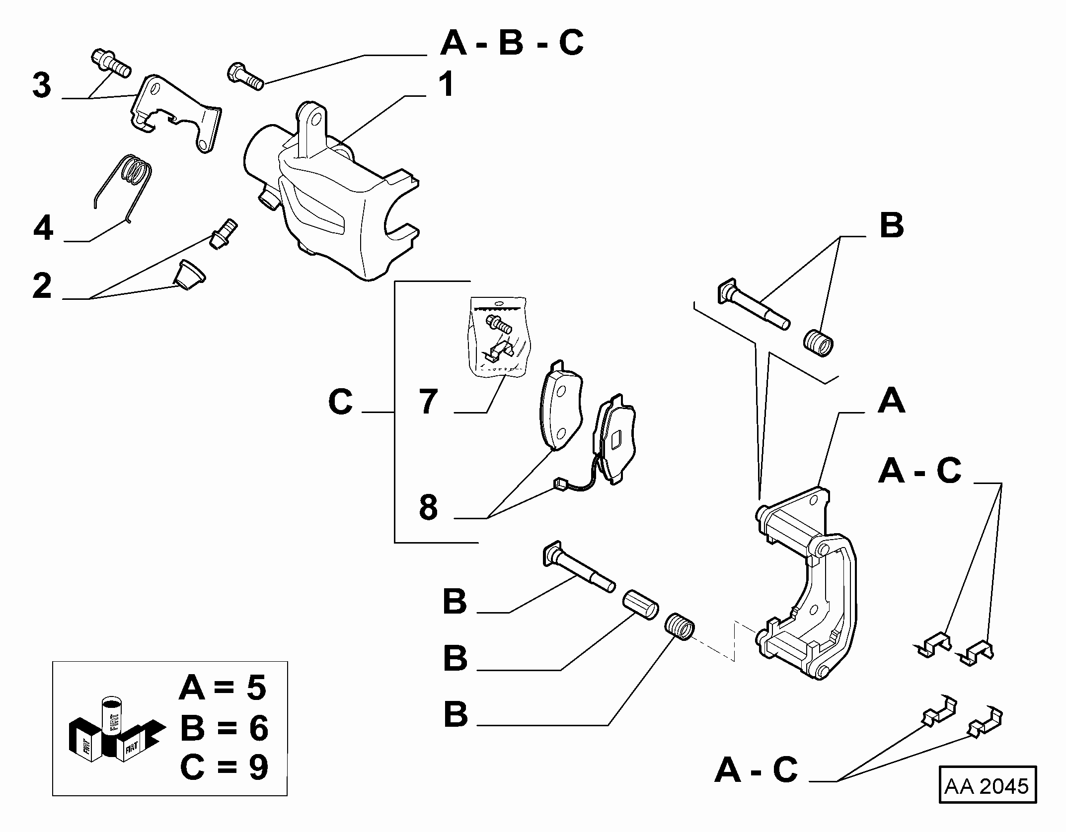 FIAT / LANCIA 77364644 - Ремкомплект, тормозной суппорт parts5.com