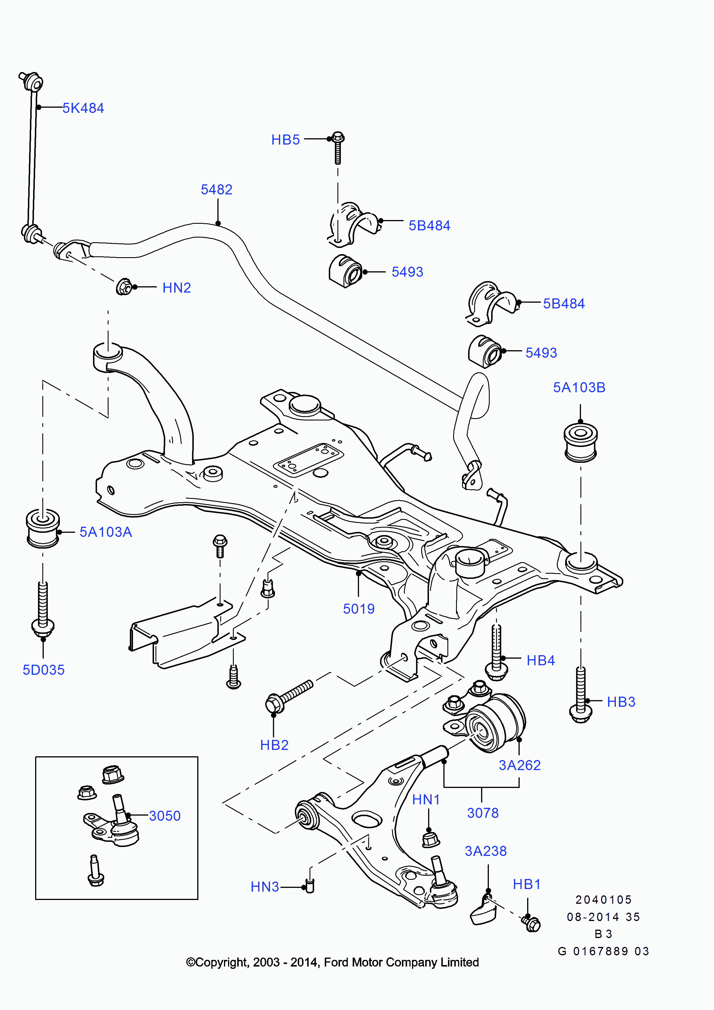 FORD 1679388 - Шаровая опора, несущий / направляющий шарнир parts5.com