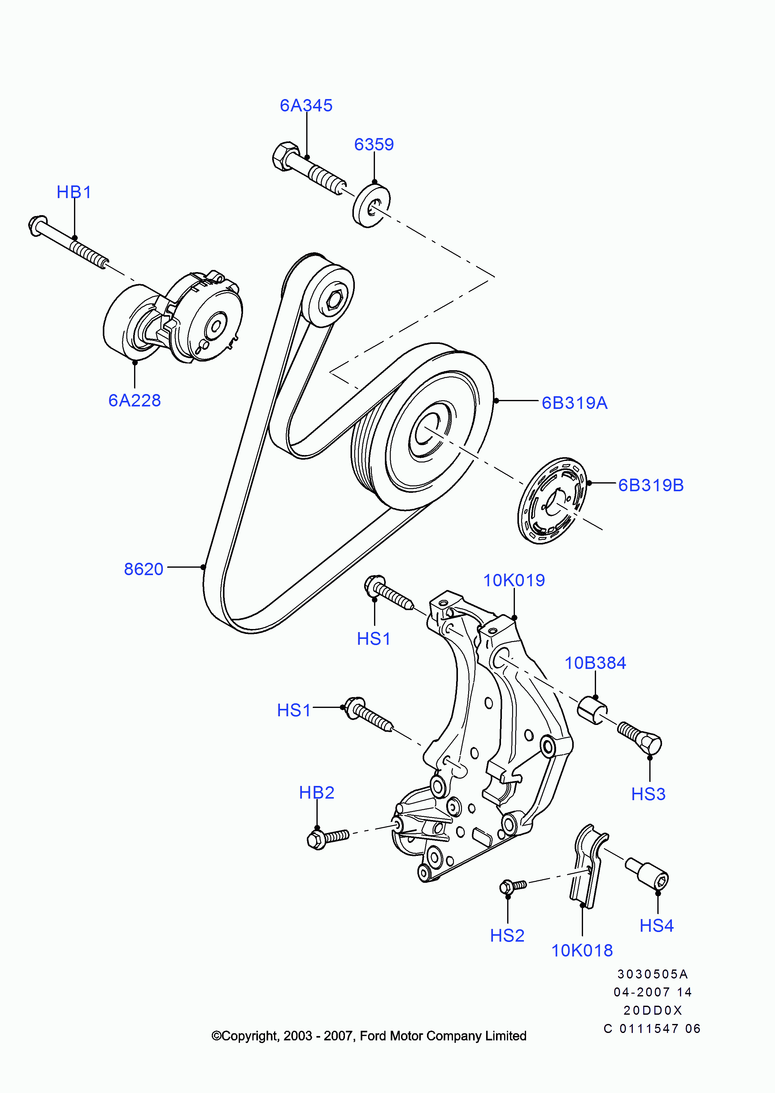 FORD 1712212 - Поликлиновой ремень parts5.com