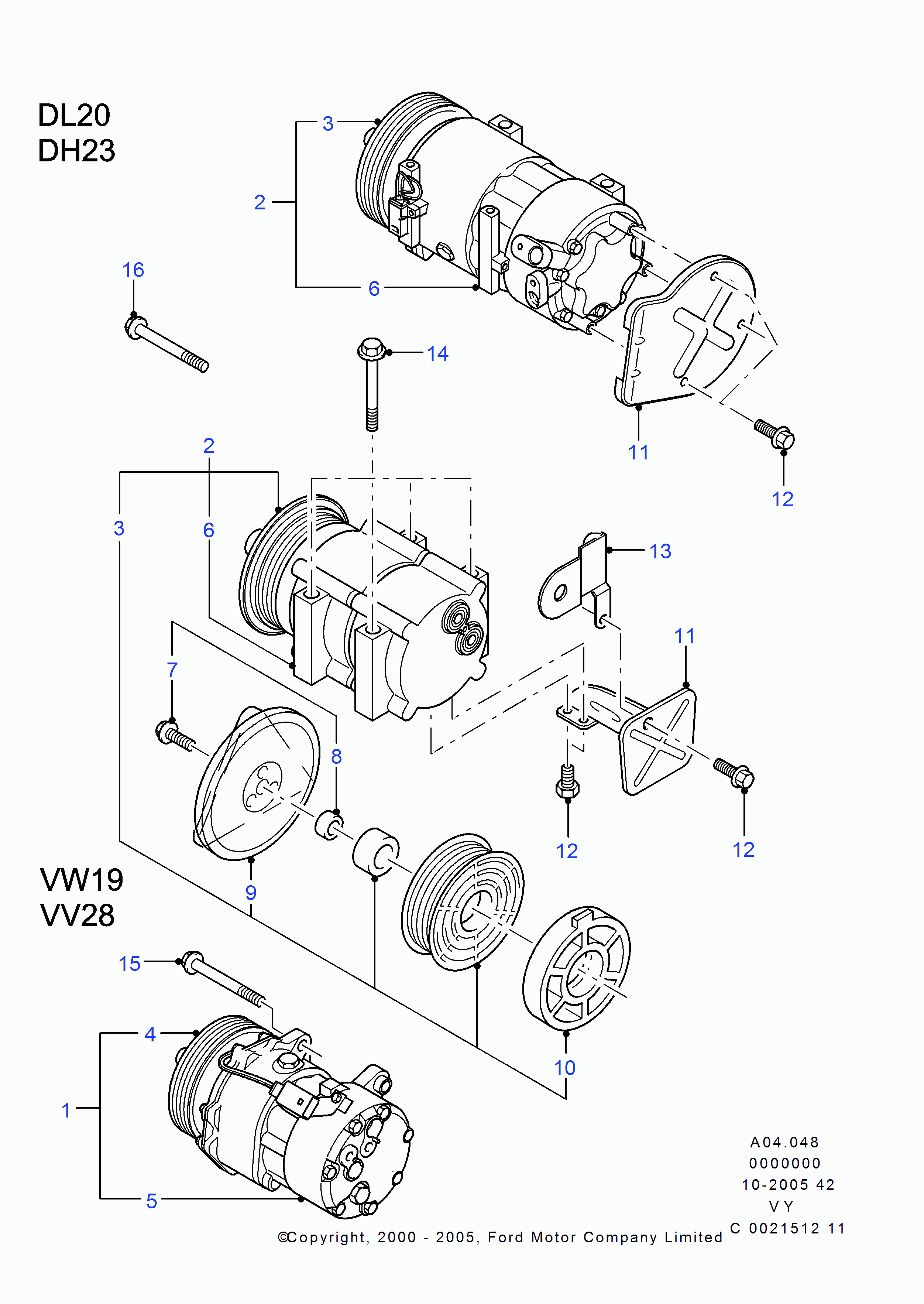 FORD 1 111 419 - Compressor, air conditioning parts5.com