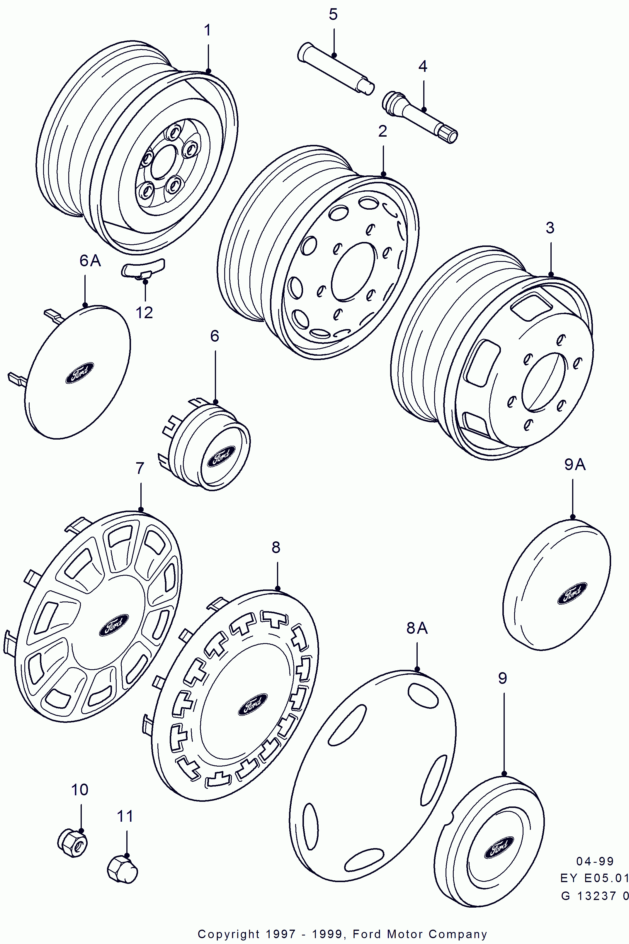 FORD 1101812 - Эмблема, декоративный колесный колпак parts5.com