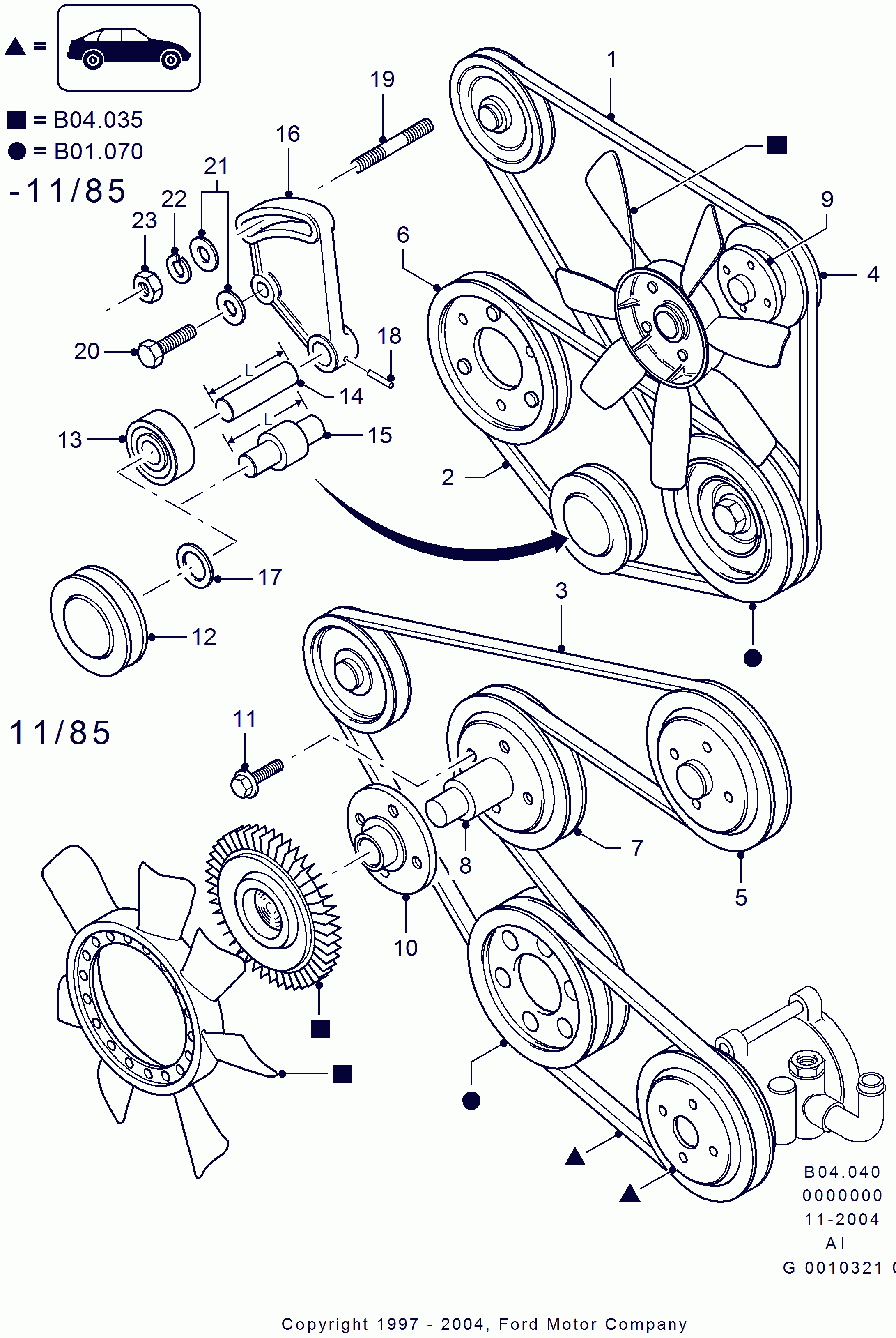 FORD 1059982 - Поликлиновой ремень parts5.com