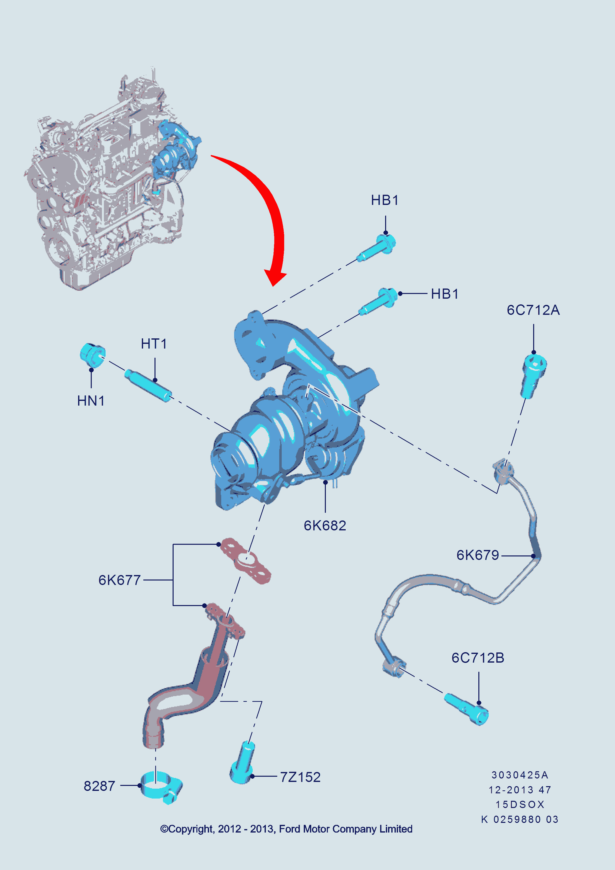 FORD 1696537 - Турбина, компрессор parts5.com