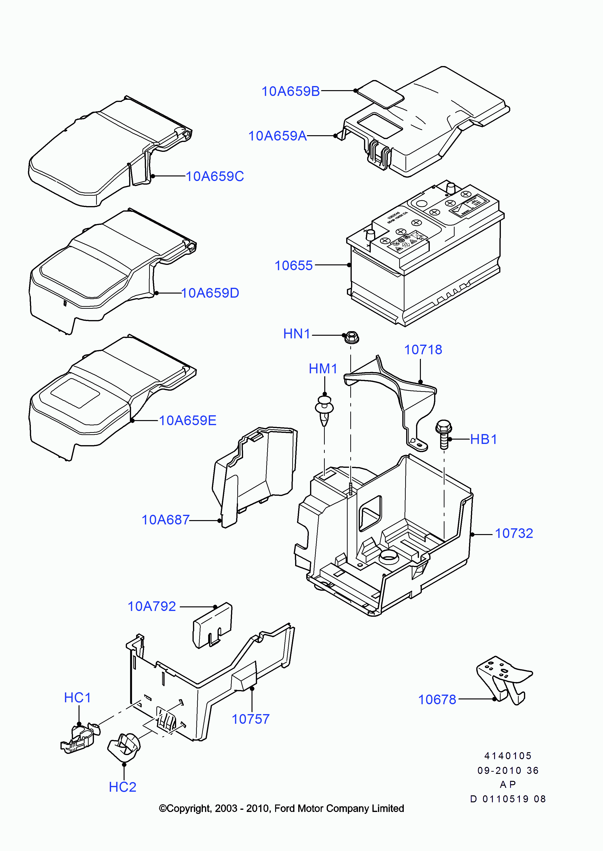 FORD 1672941 - Стартерная аккумуляторная батарея, АКБ parts5.com