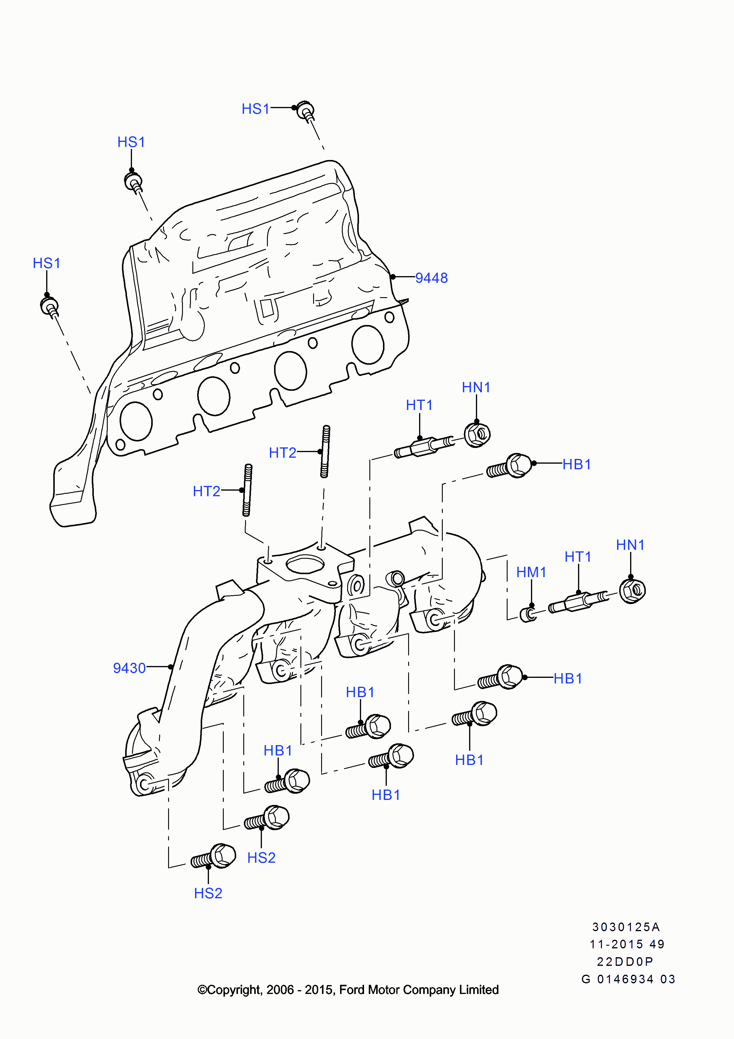 FORD 1 456 895 - Прокладка, выпускной коллектор parts5.com