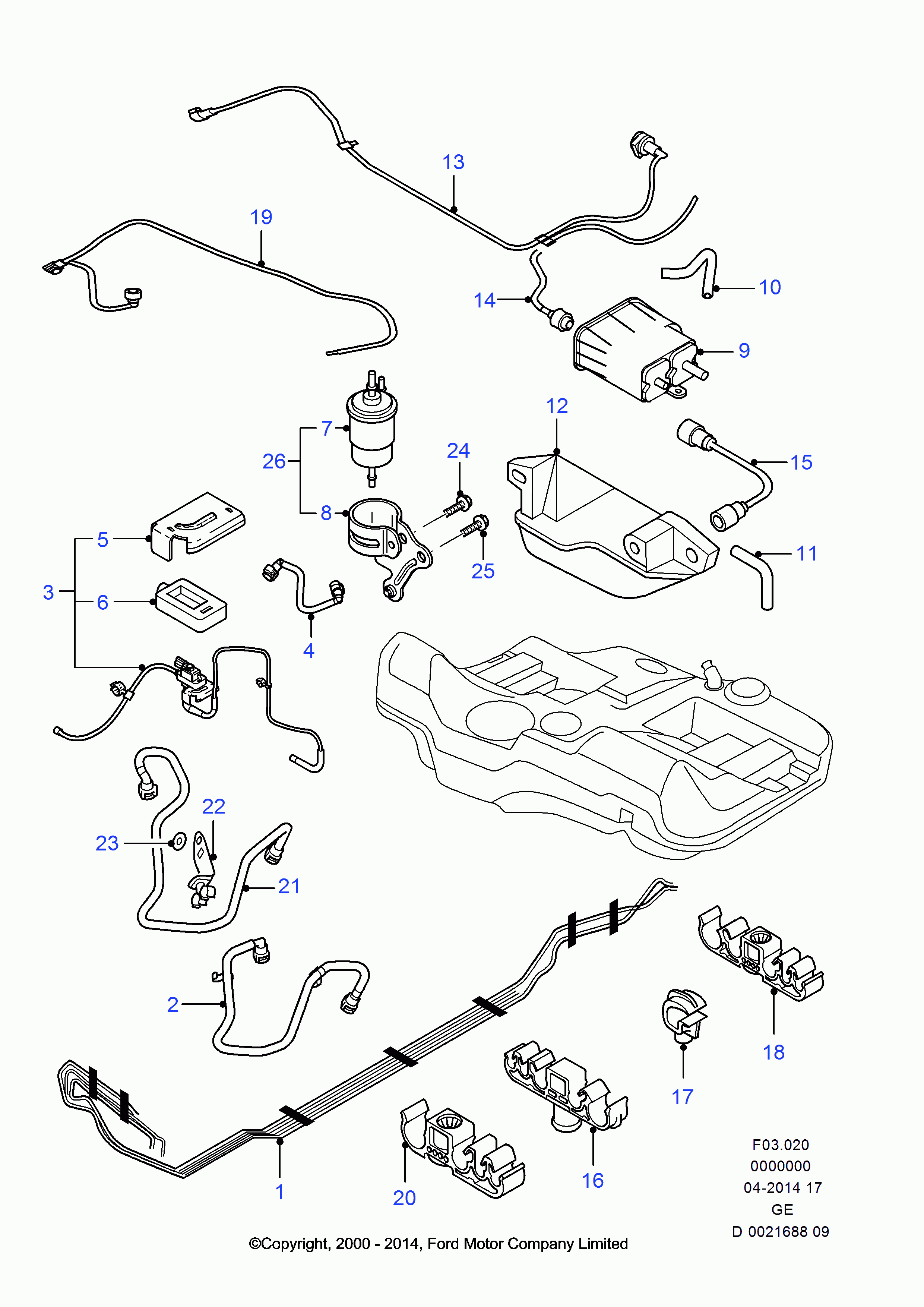 FORD 4103 735 - Топливный фильтр parts5.com