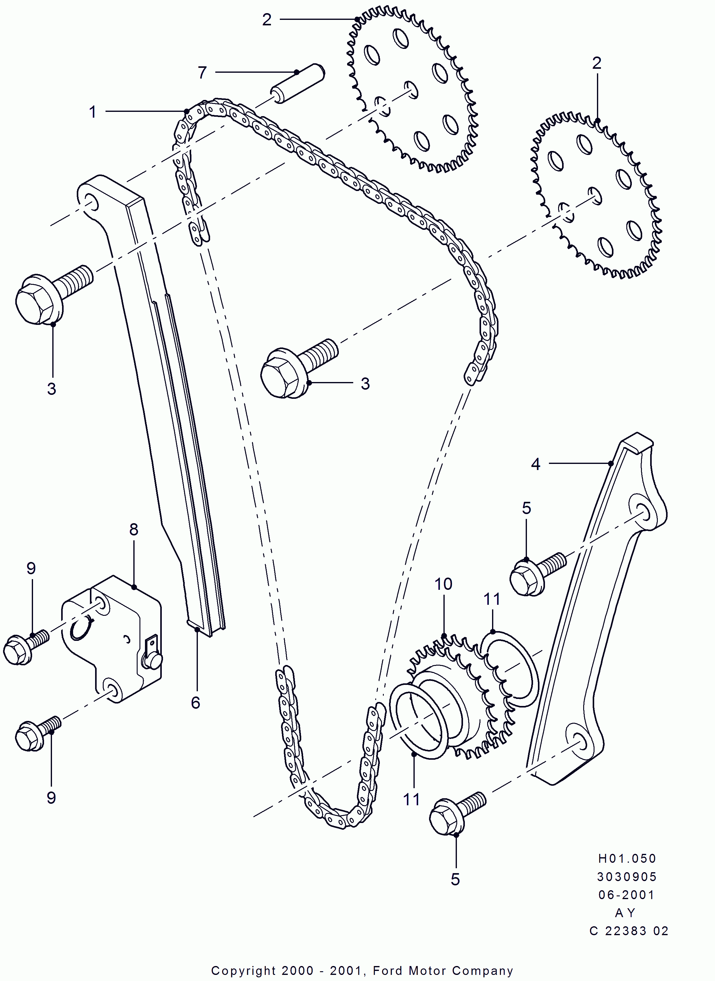 FORD 1119869 - Комплект цепи привода распредвала parts5.com