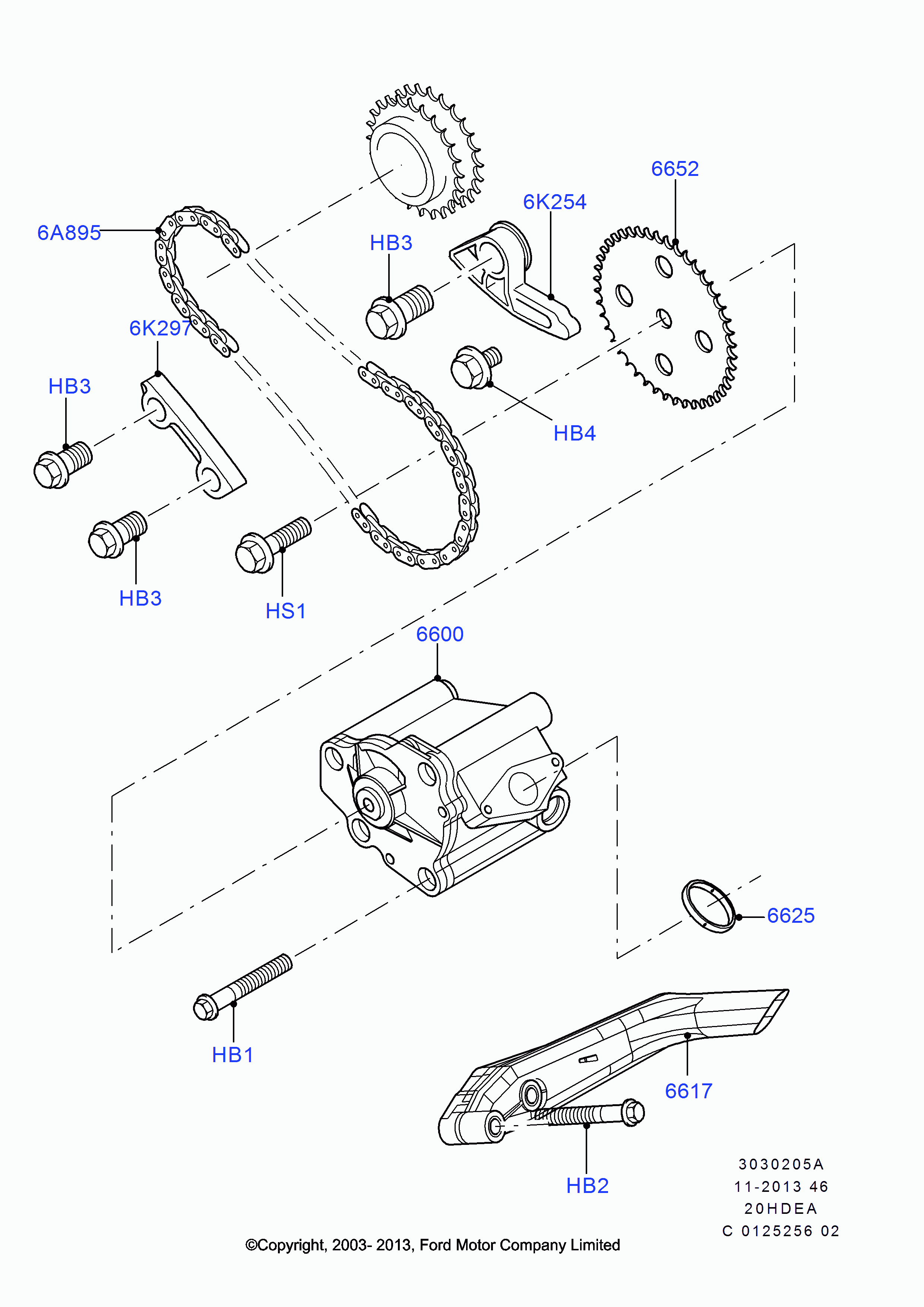 FORD 1 355 458 - Комплект цепи привода распредвала parts5.com