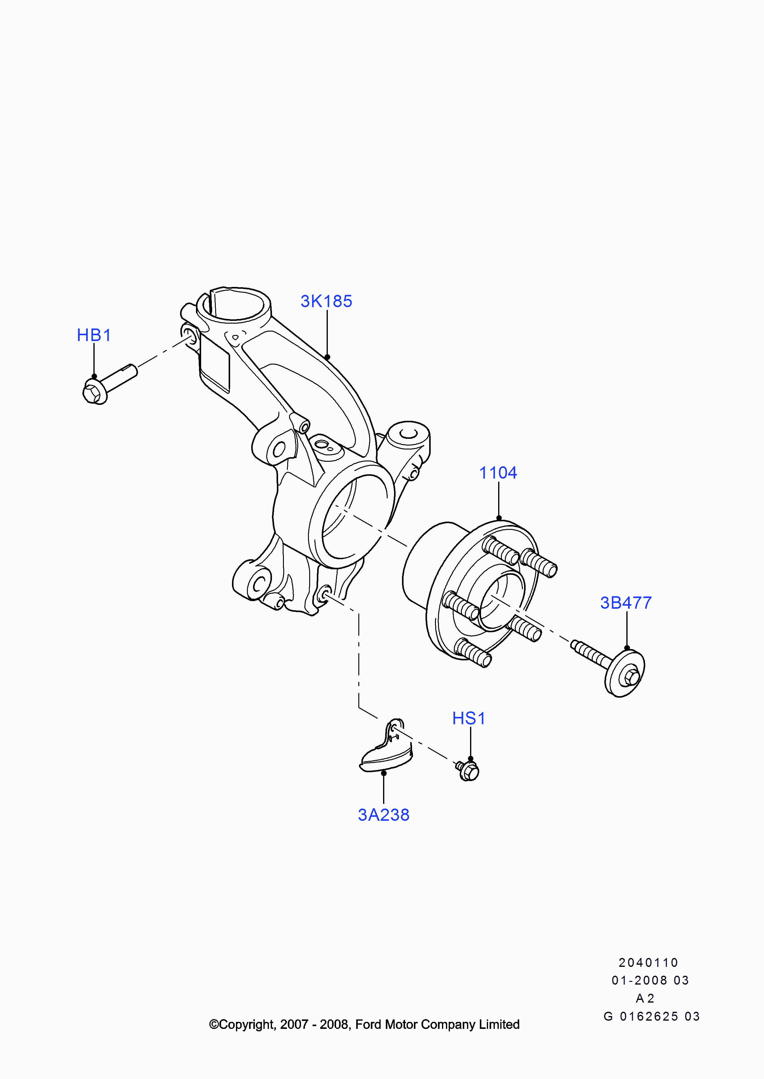 FORD 1377206 - Болт подвески моста, приводной вал parts5.com