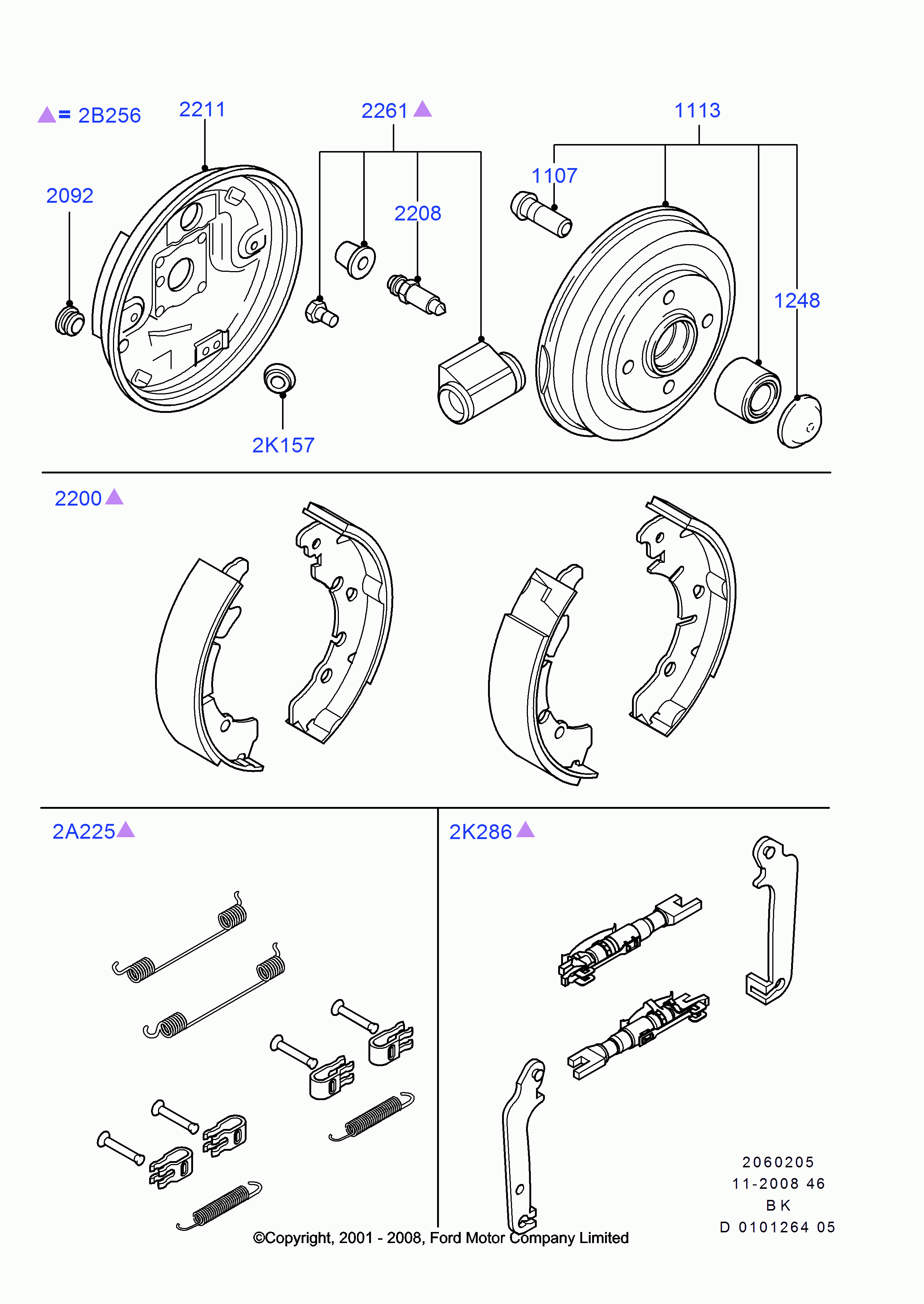 FORD 1236882 - Комплект тормозных колодок, барабанные parts5.com