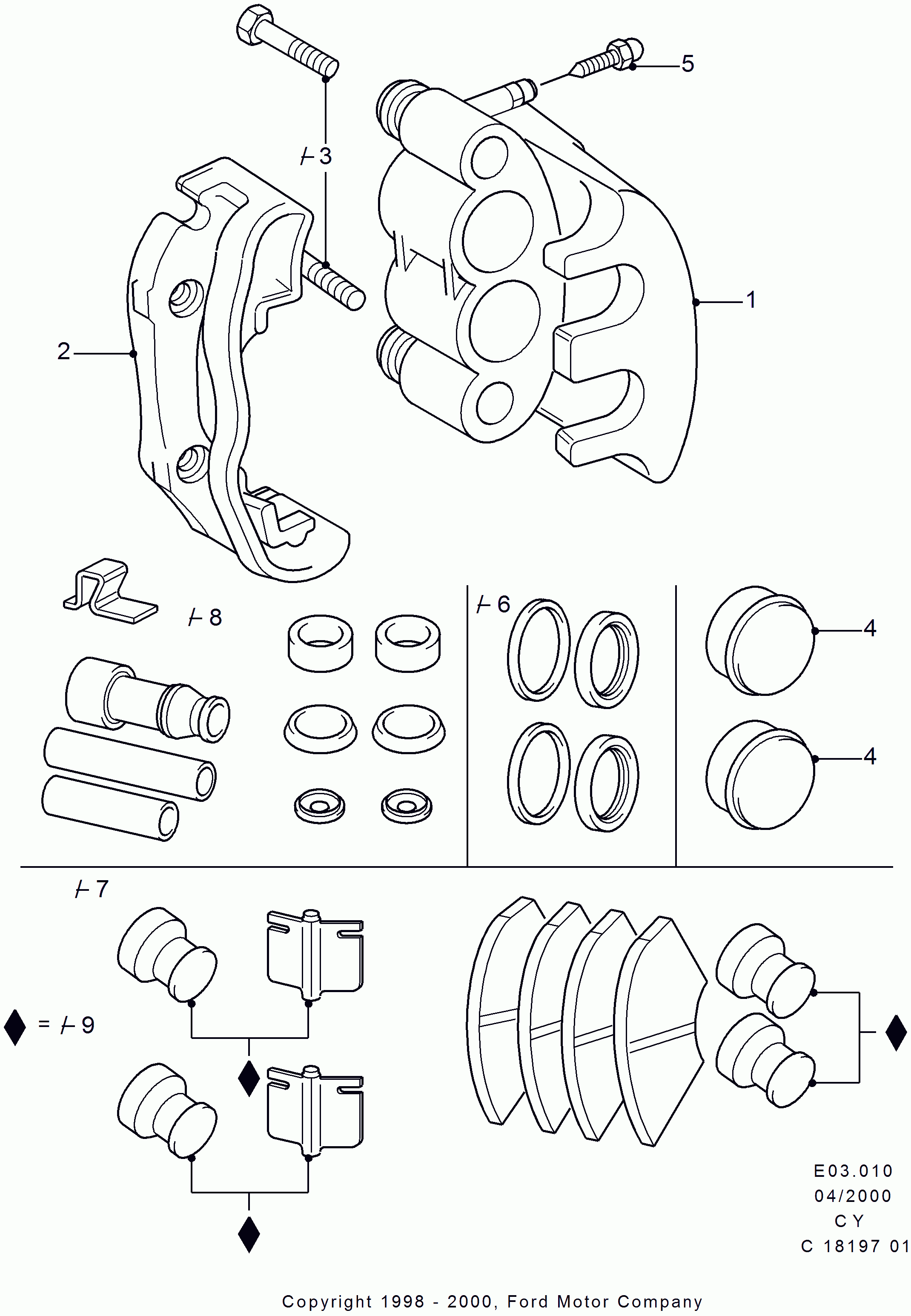 FORD 5023486 - Тормозные колодки, дисковые, комплект parts5.com