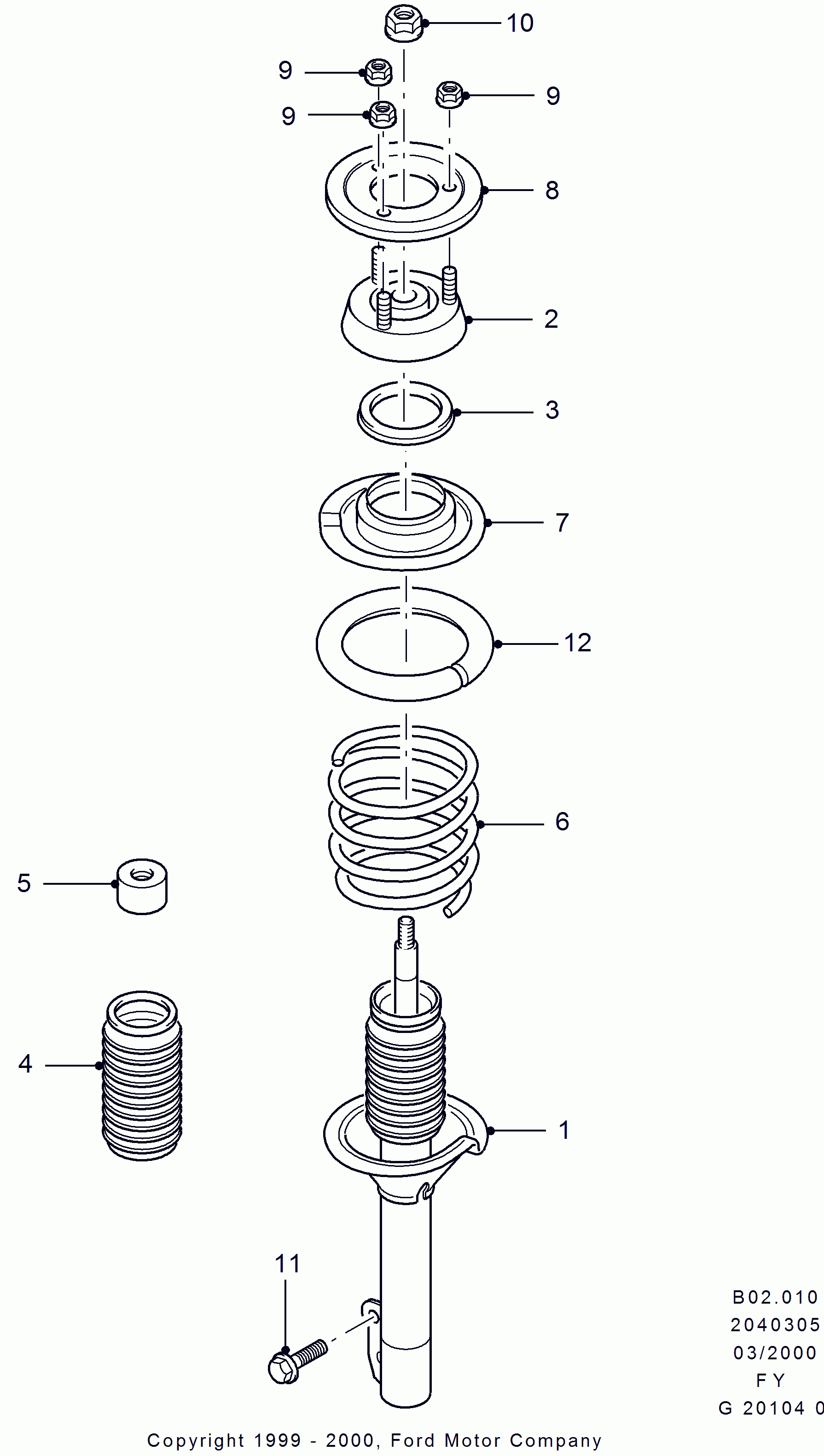 FORD 1103725 - Подшипник качения, опора стойки амортизатора parts5.com