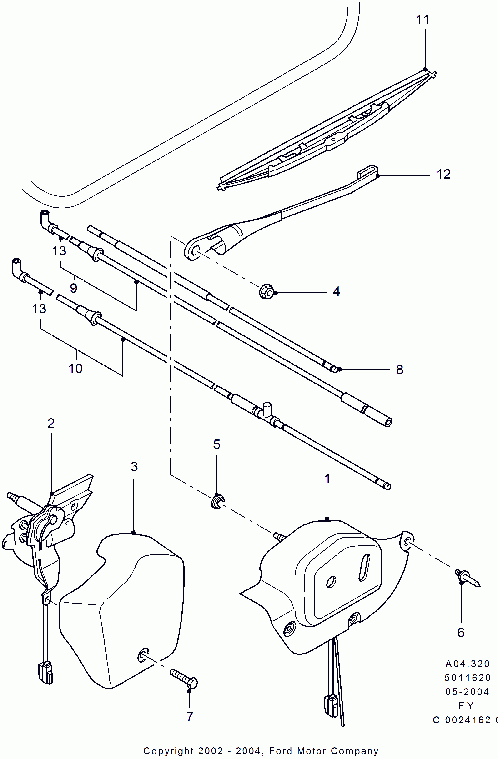 FORD 4053737 - Щетка стеклоочистителя parts5.com