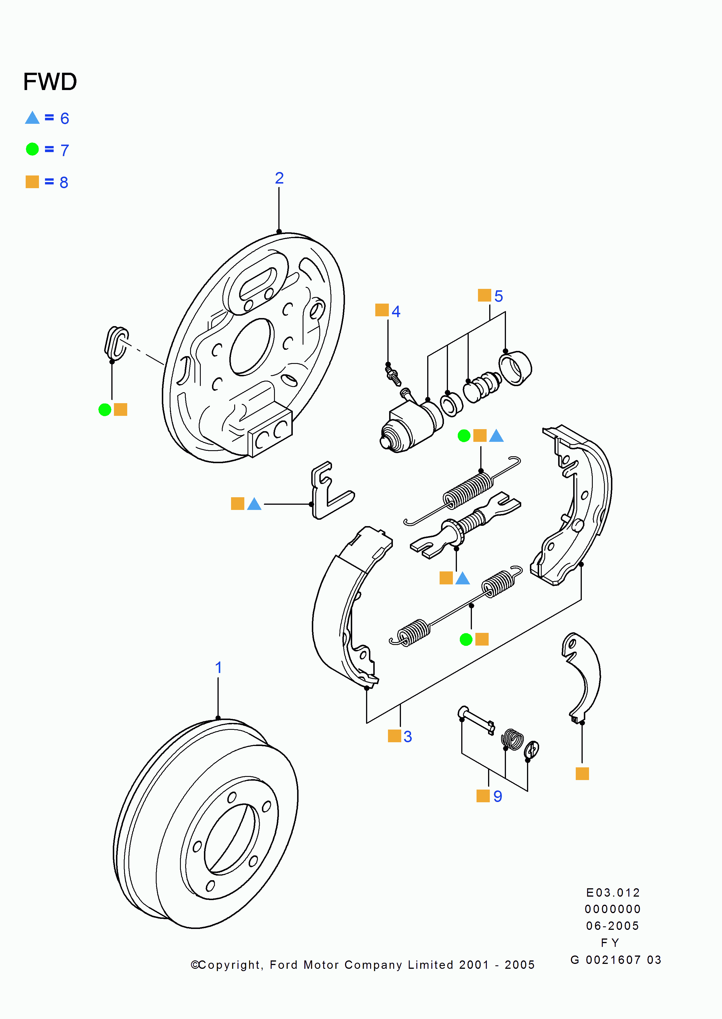 FORD 1 227 045 - Комплект тормозных колодок, барабанные parts5.com