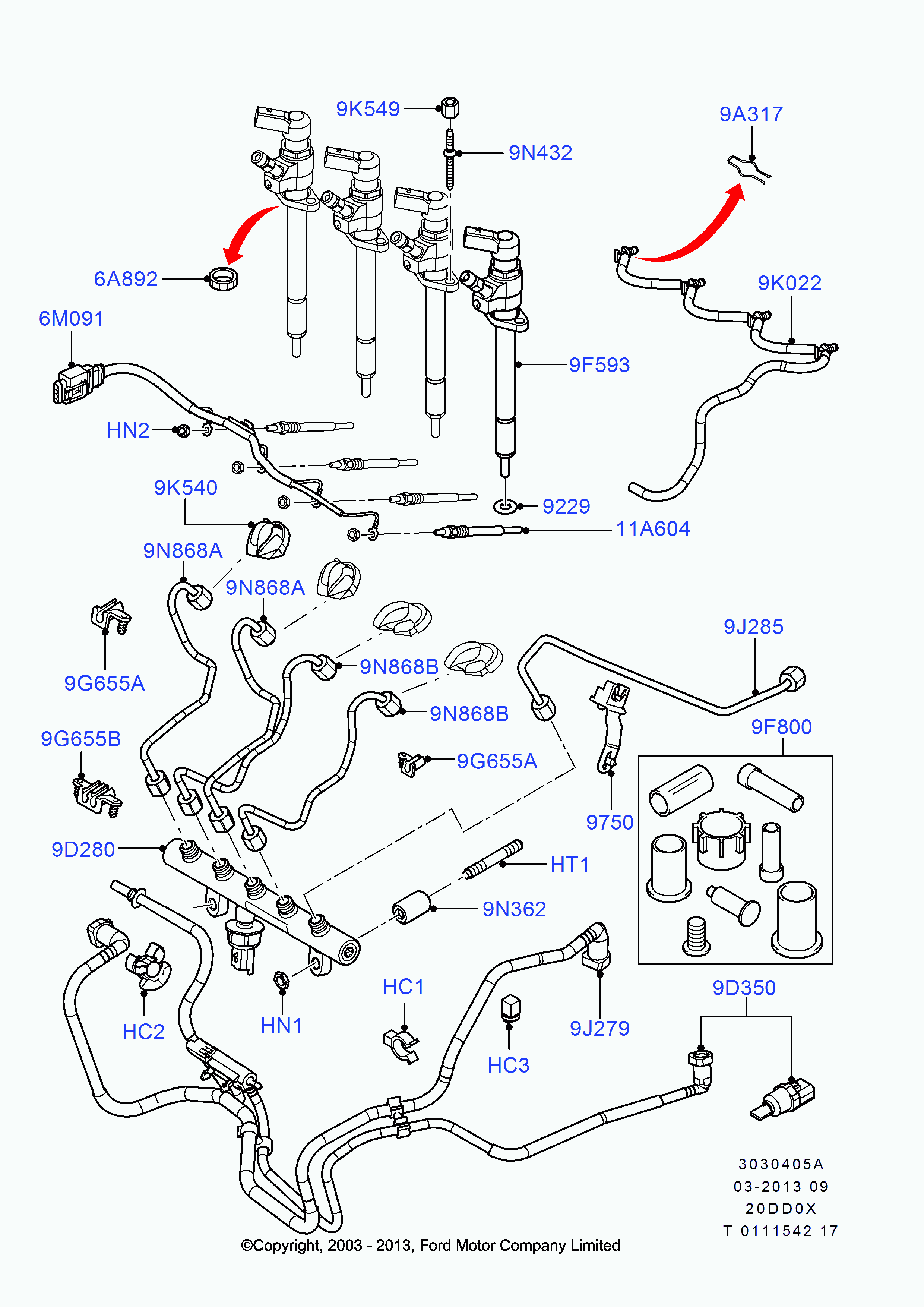 FORD 1 318 562 - Уплотнительное кольцо, шахта форсунки parts5.com