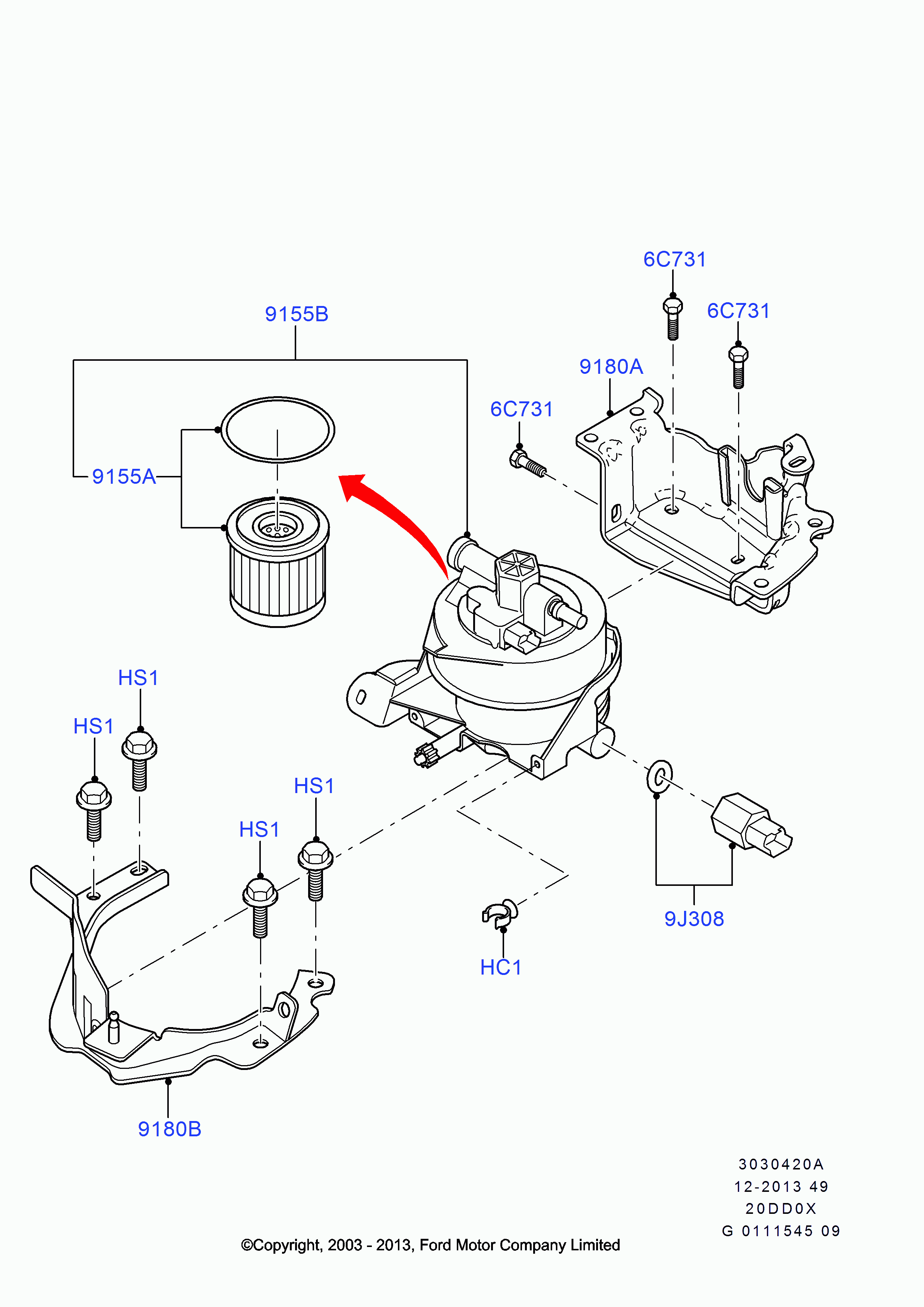 FORD 1318 563 - Топливный фильтр parts5.com