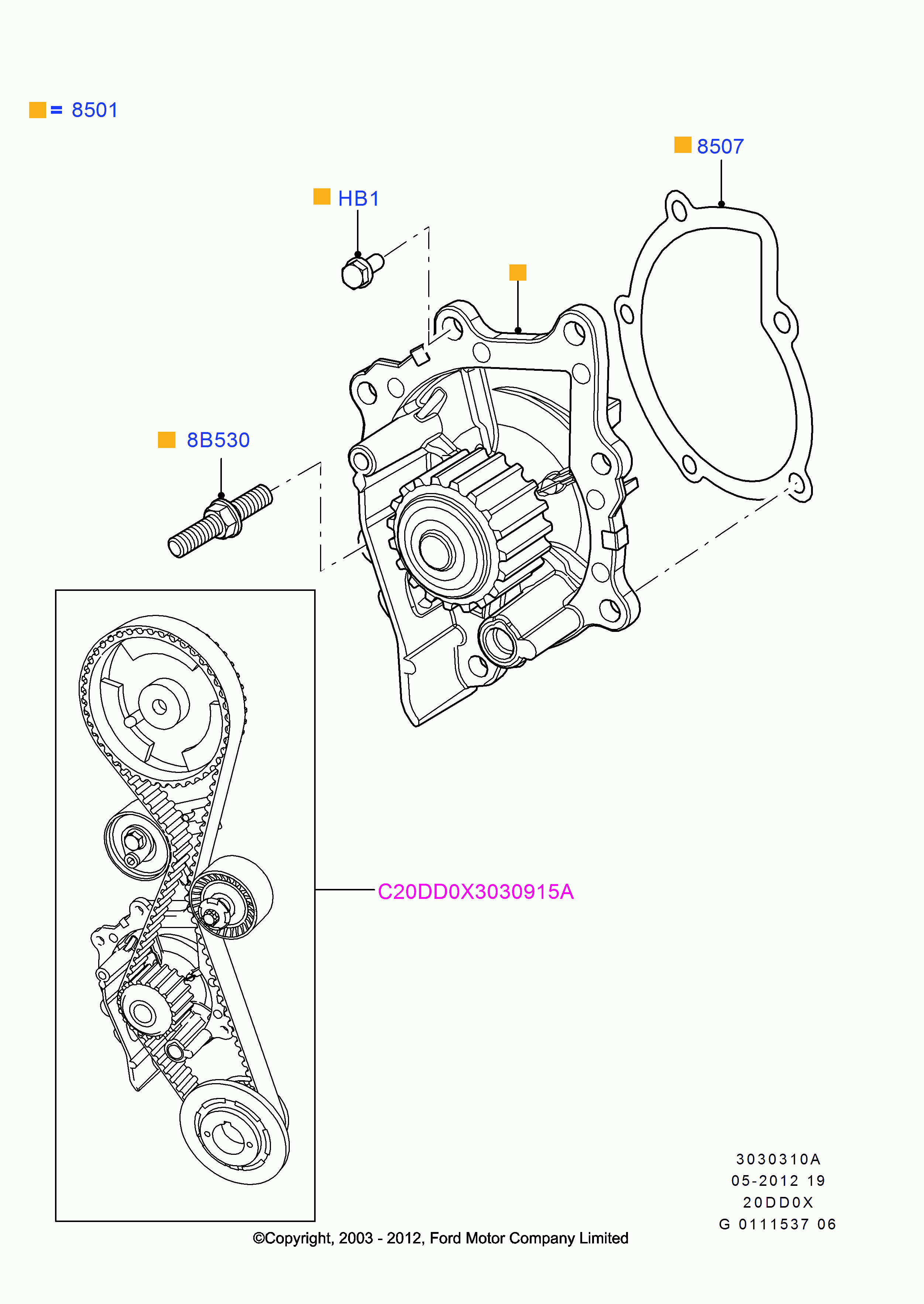 FORD 1 562 255 - Водяной насос parts5.com