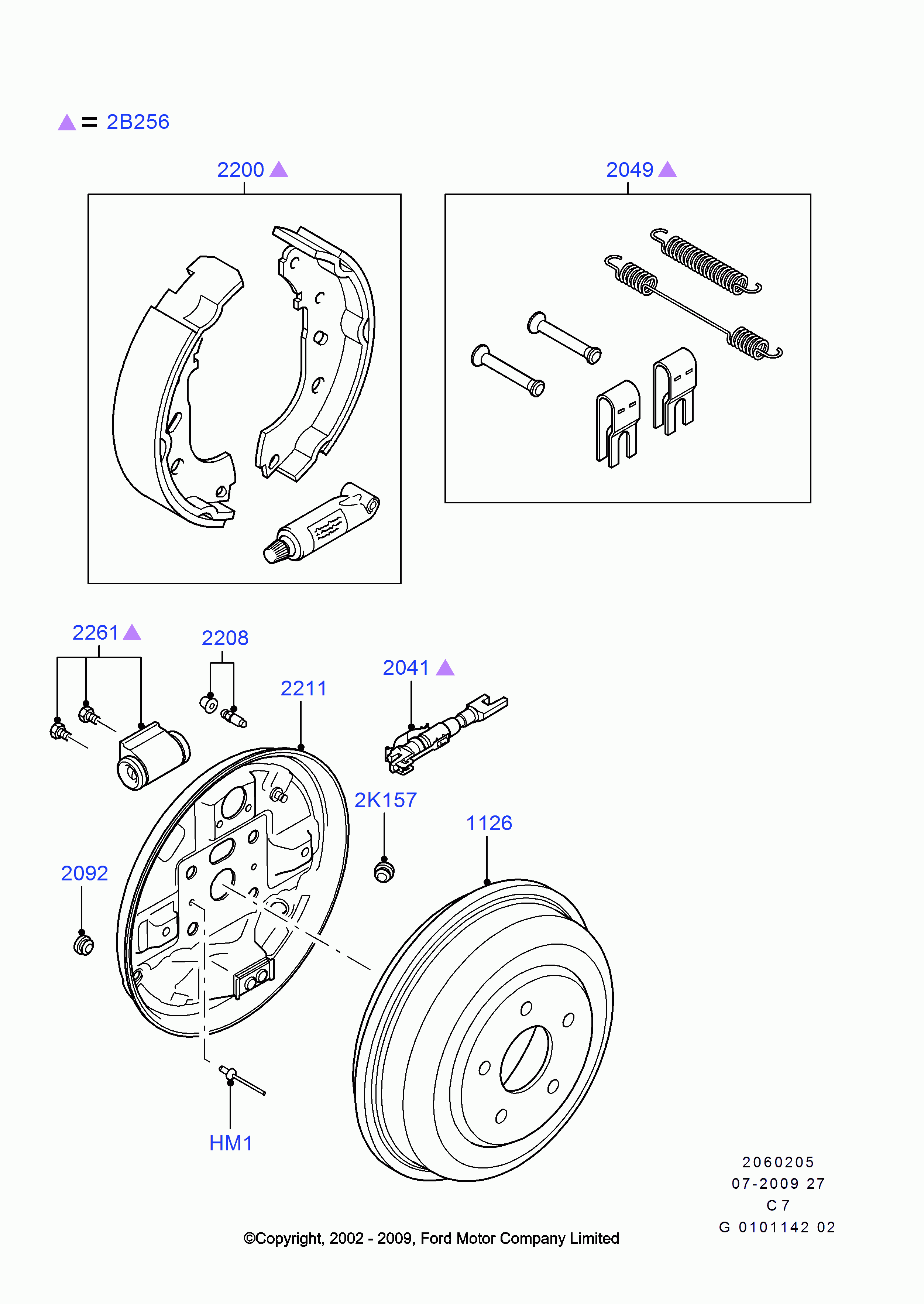 FORD 1511233 - Комплект тормозных колодок, барабанные parts5.com