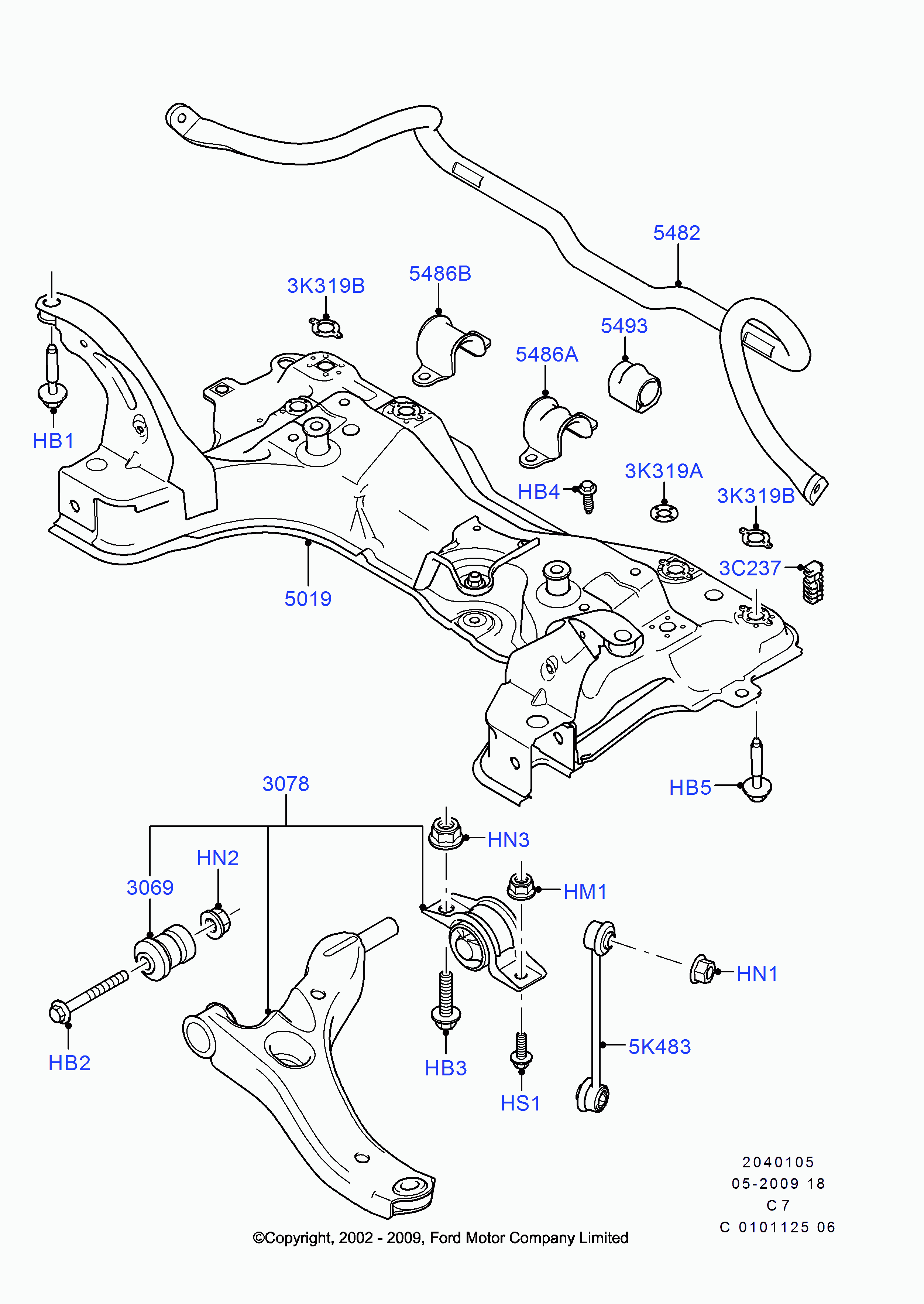 FORD 4366976* - Сайлентблок, рычаг подвески колеса parts5.com