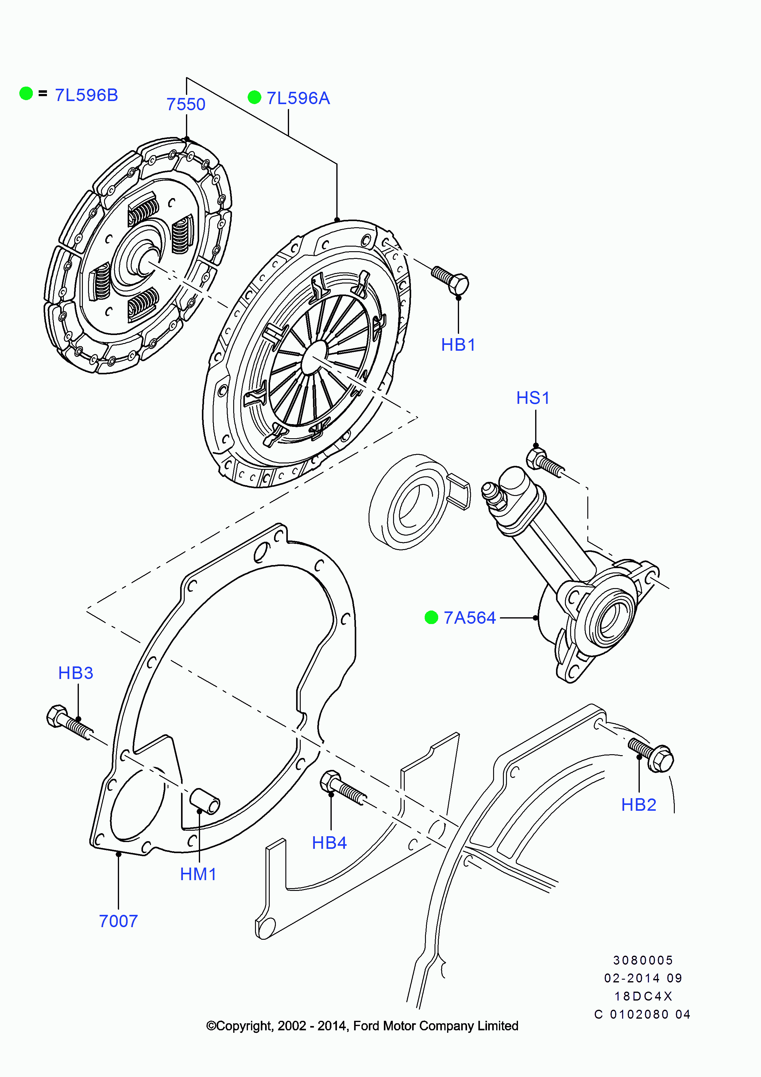 FORD 1590999 - Центральный выключатель, система сцепления parts5.com