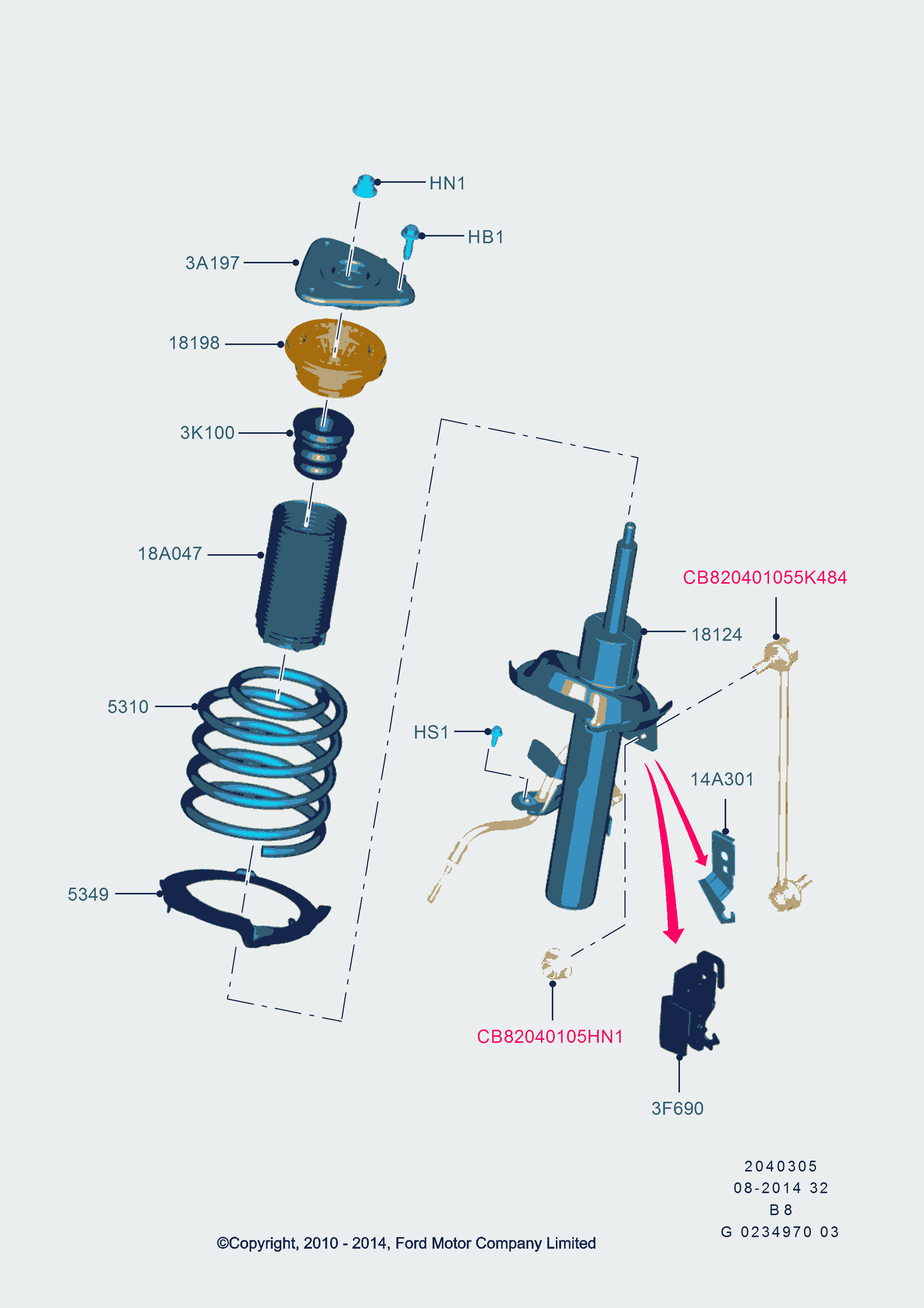 FORD 1703202 - Опора стойки амортизатора, подушка parts5.com