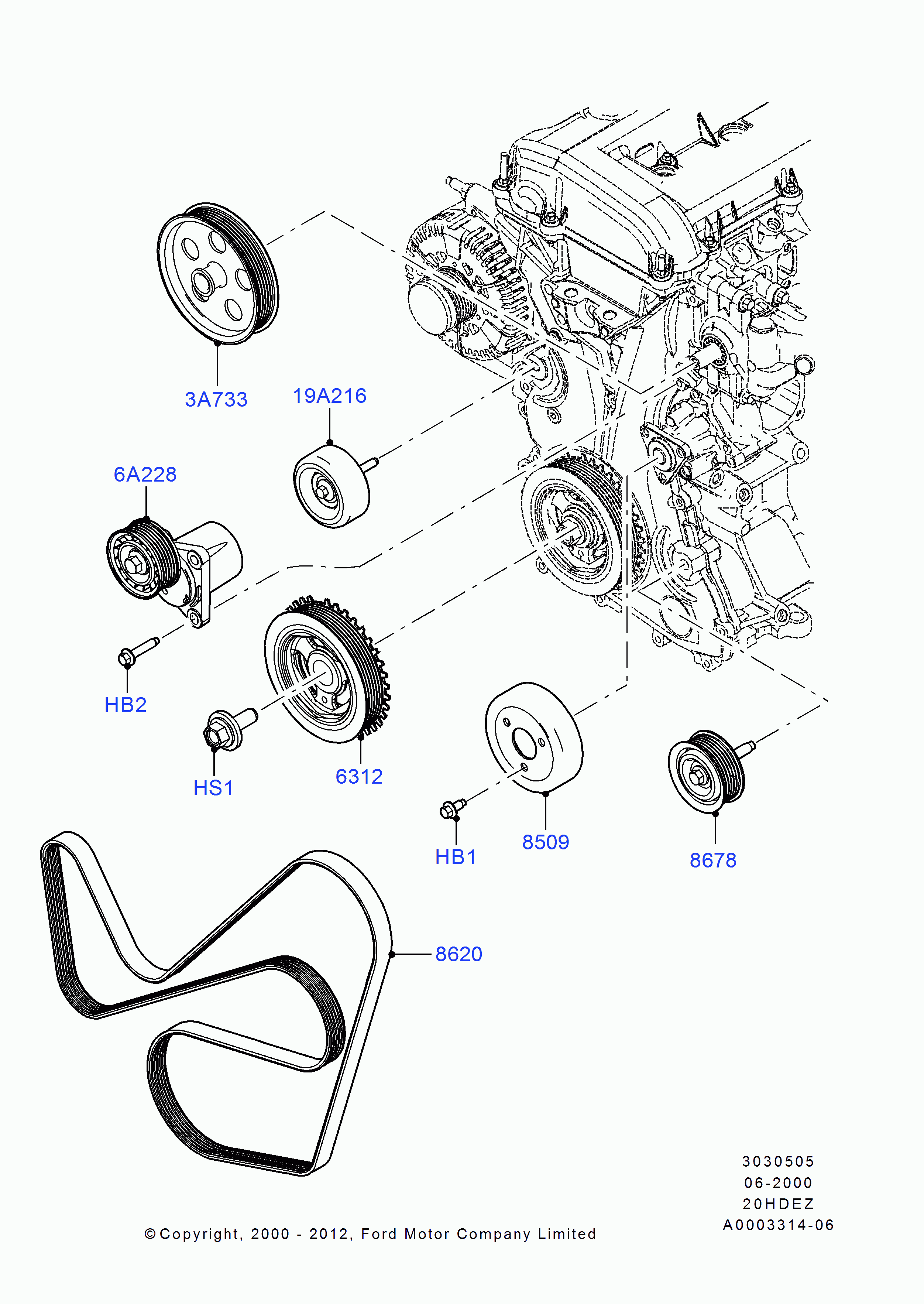 FORD 1073096 - Направляющий ролик, поликлиновый ремень parts5.com