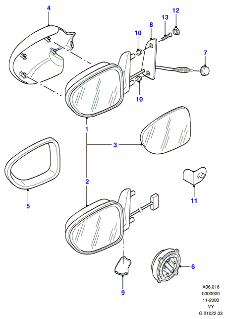 VW 7321373 - Зеркальное стекло, наружное зеркало parts5.com