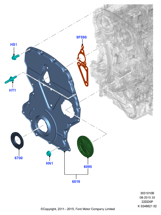 FORD 1 920 072 - Комплект цепи привода распредвала parts5.com