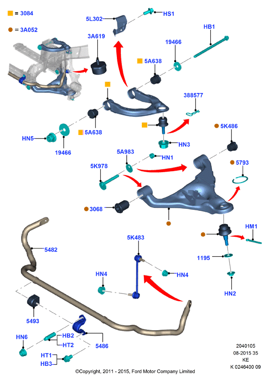 FORD 1 425 965 - Монтажный комплект, рычаг подвески колеса parts5.com