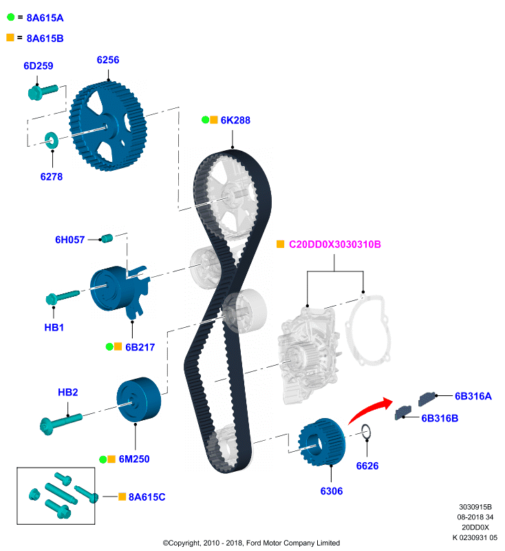 FORD 1683833 - Timing Belt Set parts5.com