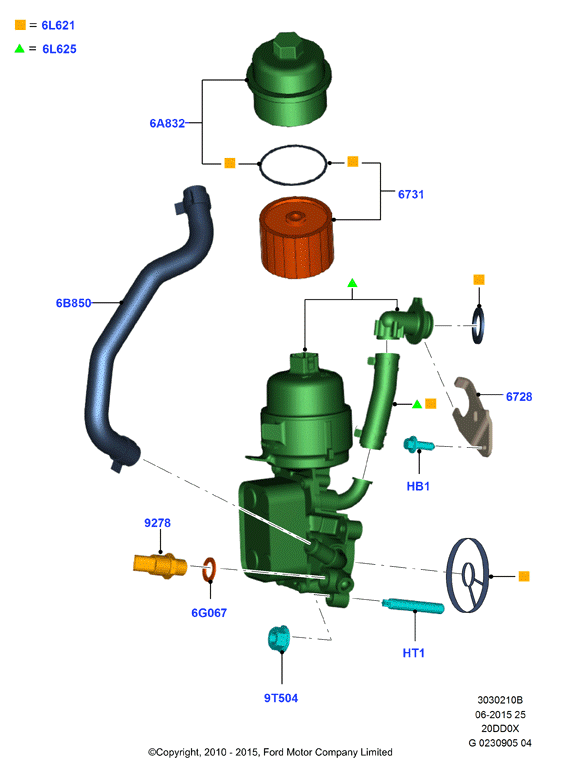 FORD 1886418 - Масляный радиатор, двигательное масло parts5.com