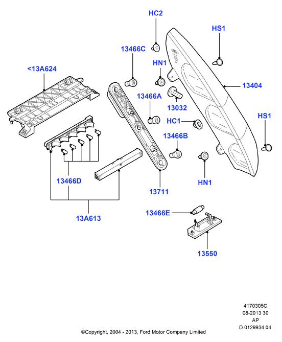 FORD 4502331 - Фонарь освещения номерного знака parts5.com