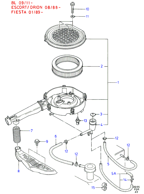 FORD 6080 390 - Воздушный фильтр parts5.com